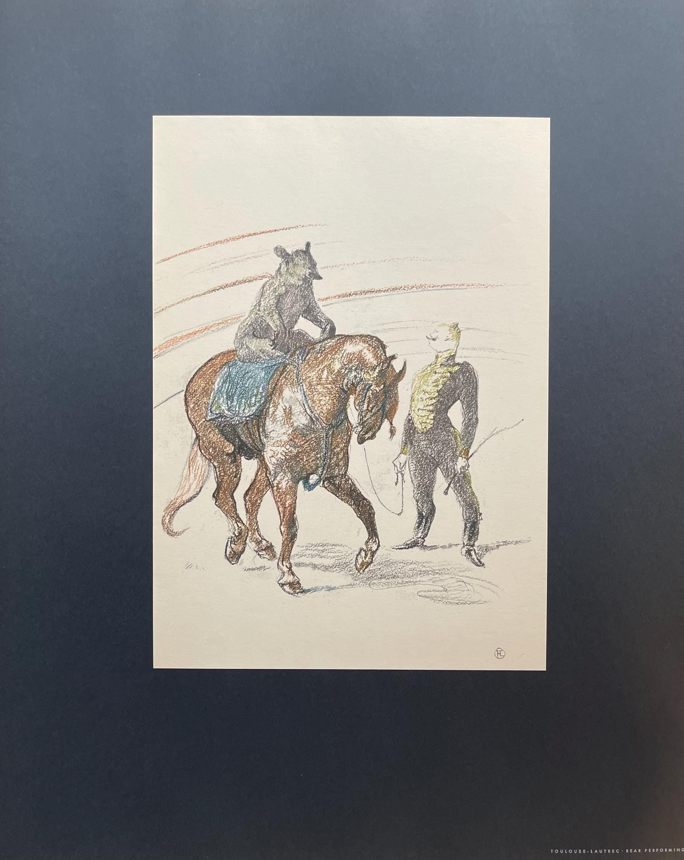 Henri de Toulouse-Lautrec, Bear Performing, Henri de Toulouse-Lautrec, At the Circus, Limited Edition Lithograph