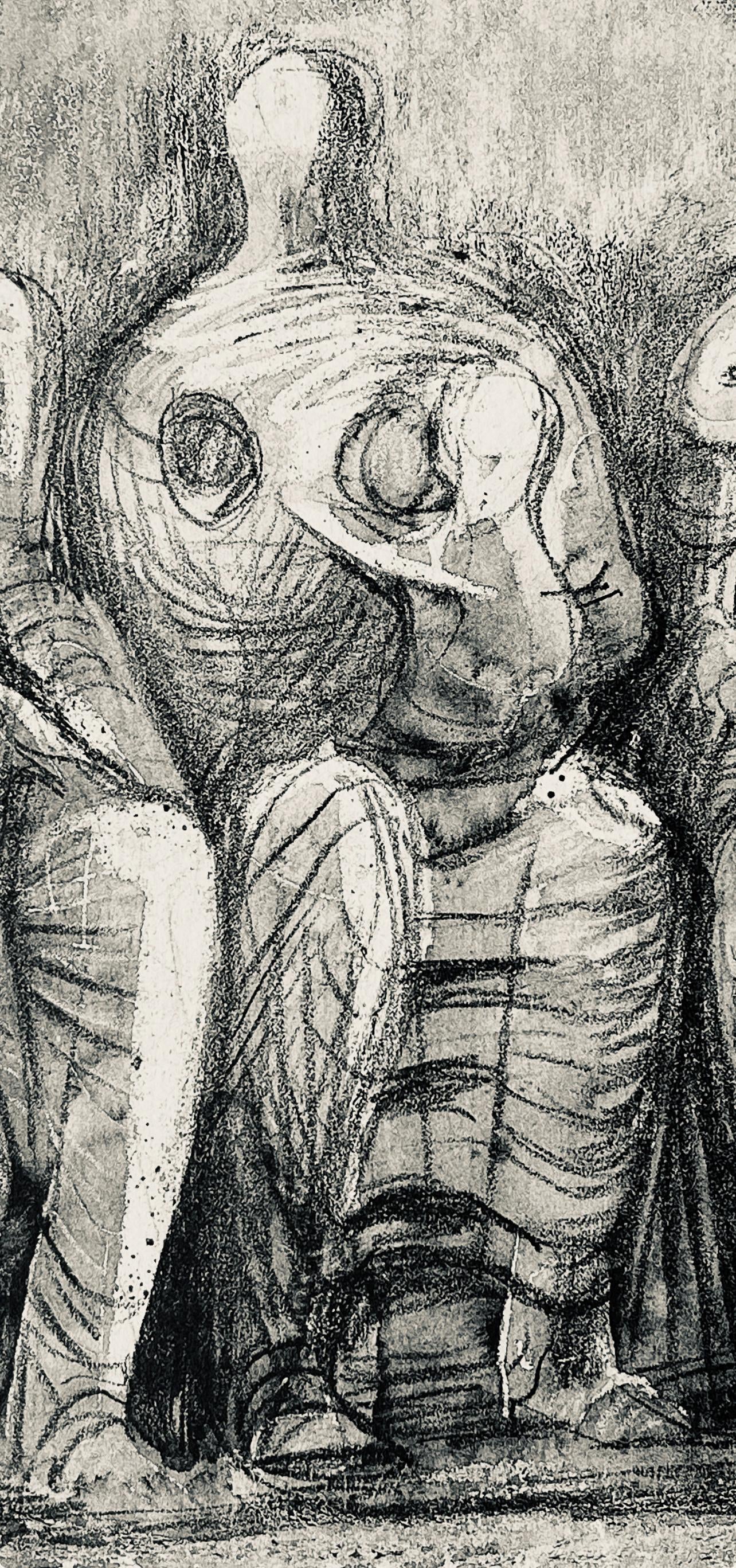 Henry Moore, Three Figures with Children, The Drawings of Henry Moore, Limited Edition Lithograph