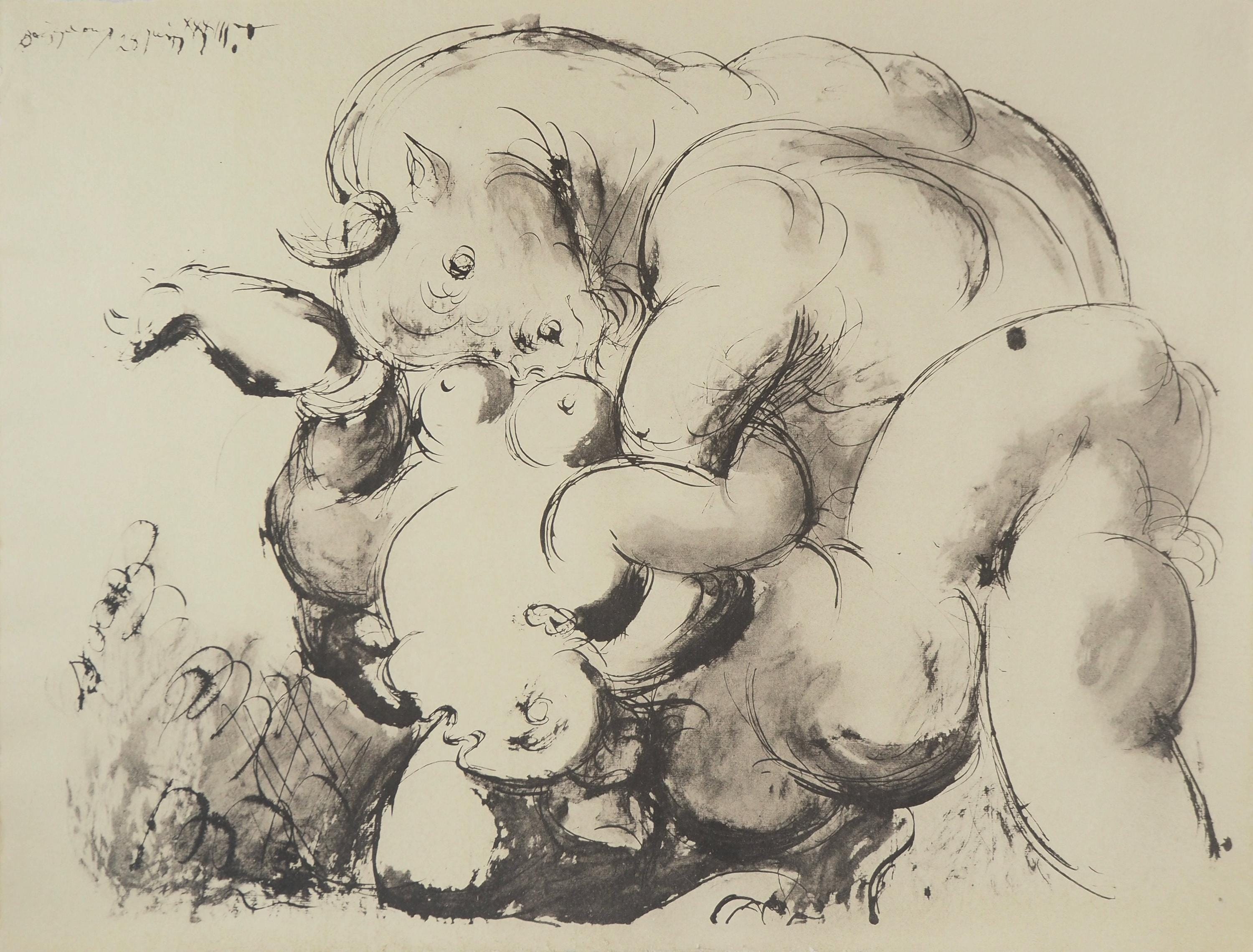 Pablo Picasso, Composition (Orozco 238), Picasso, La flûte double, Limited Edition Lithograph