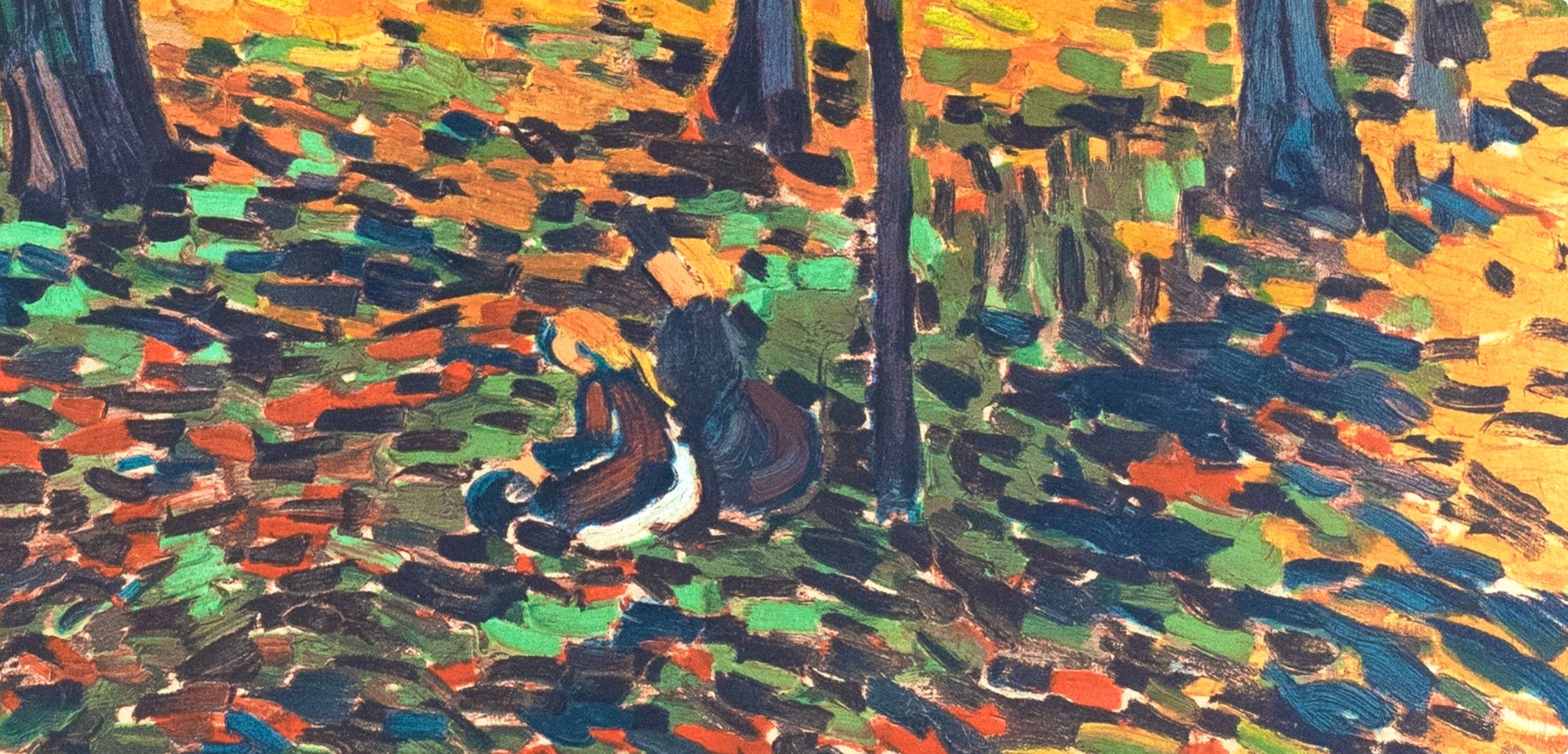 Maurice de Vlaminck, Chataigneraie à Chatou, Avec Personnages, Fauves, Collection Pierre Lévy, Limited Edition Lithograph