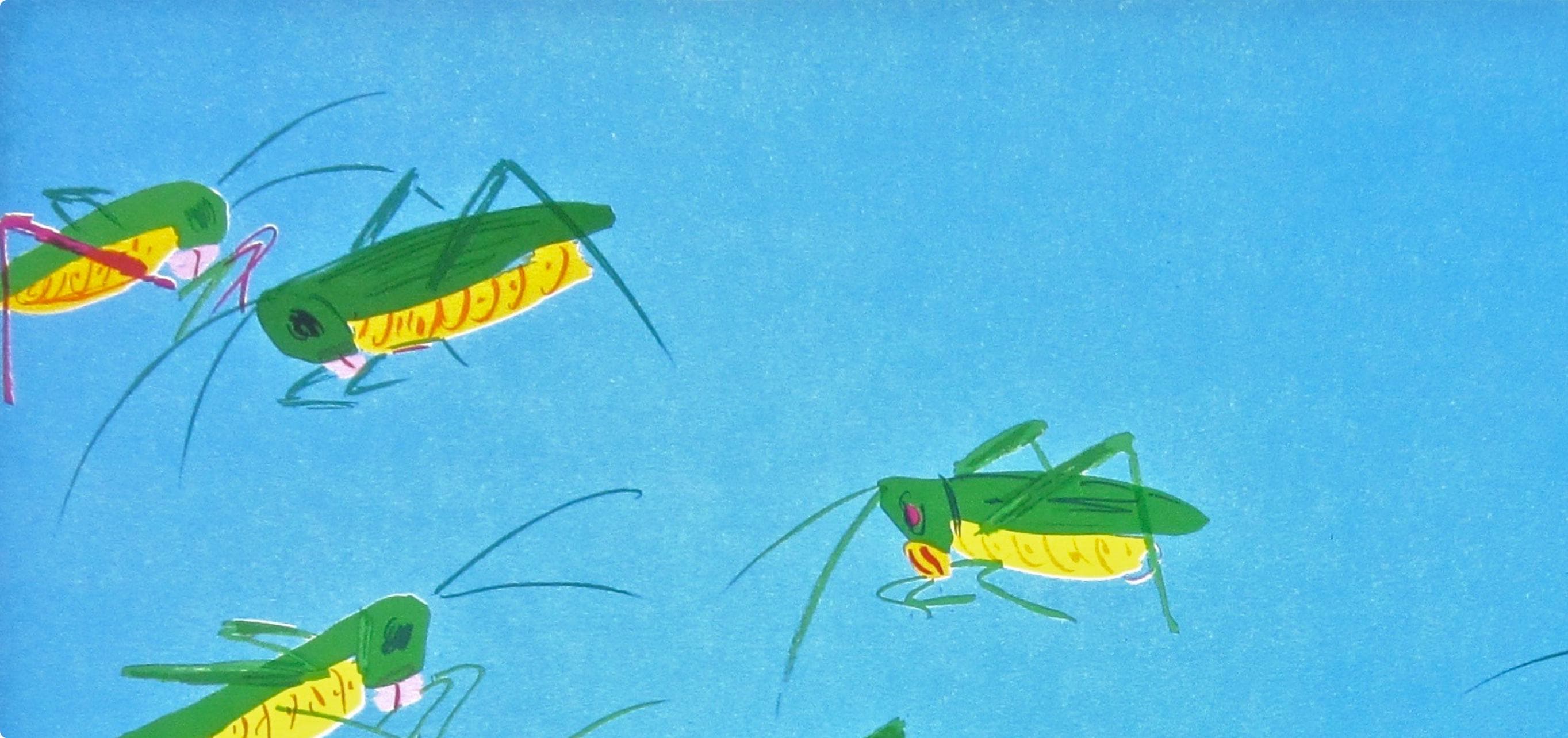 Walasse Ting 丁雄泉, Lucky Grasshoppers, Limited Edition Lithograph