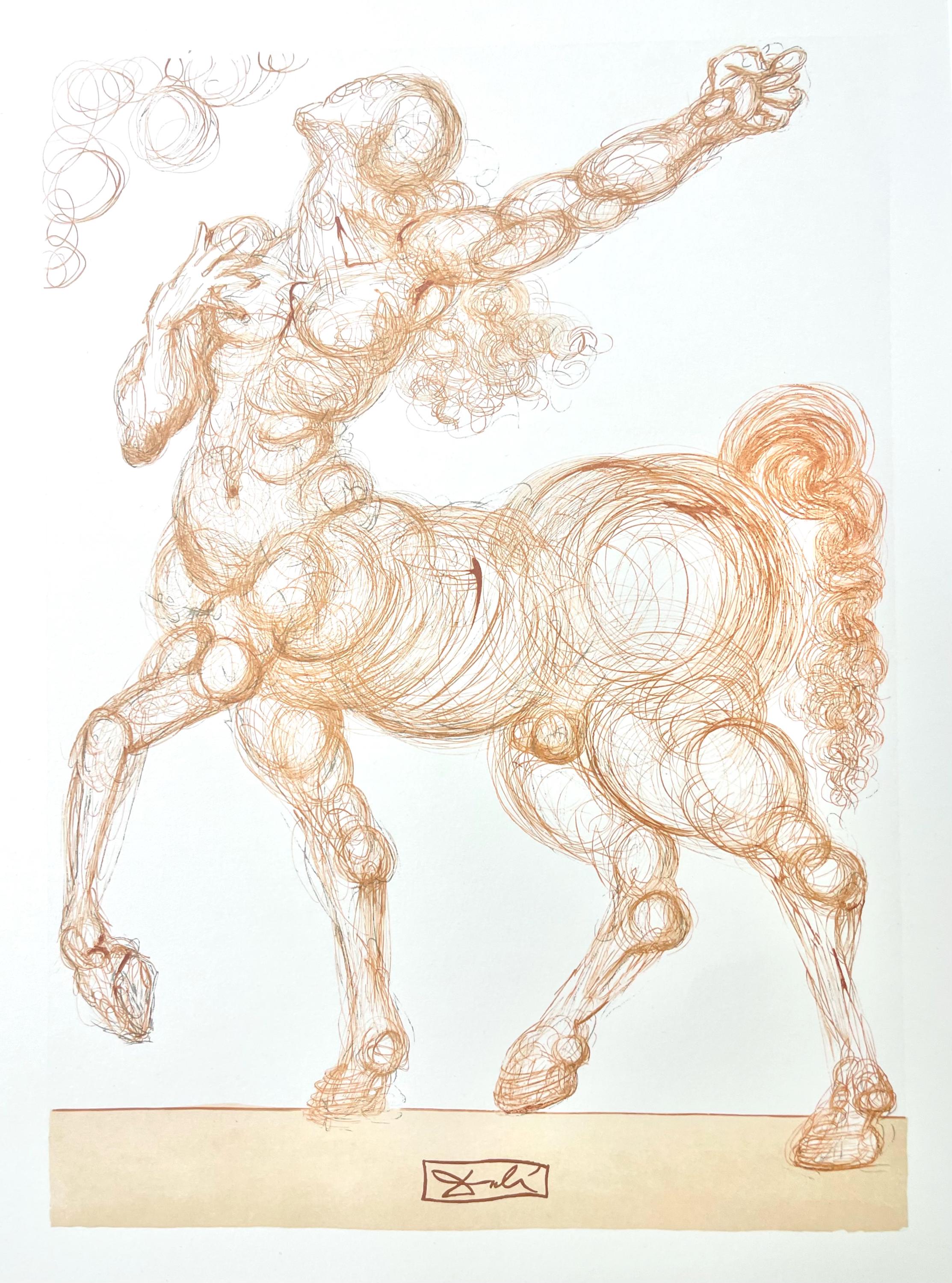 Salvador Dali, Hölle XXV (Field 189-200; Michler/Löpsinger 1039-1138), Die Göttliche Komödie, Signed, Limited Edition Woodcut