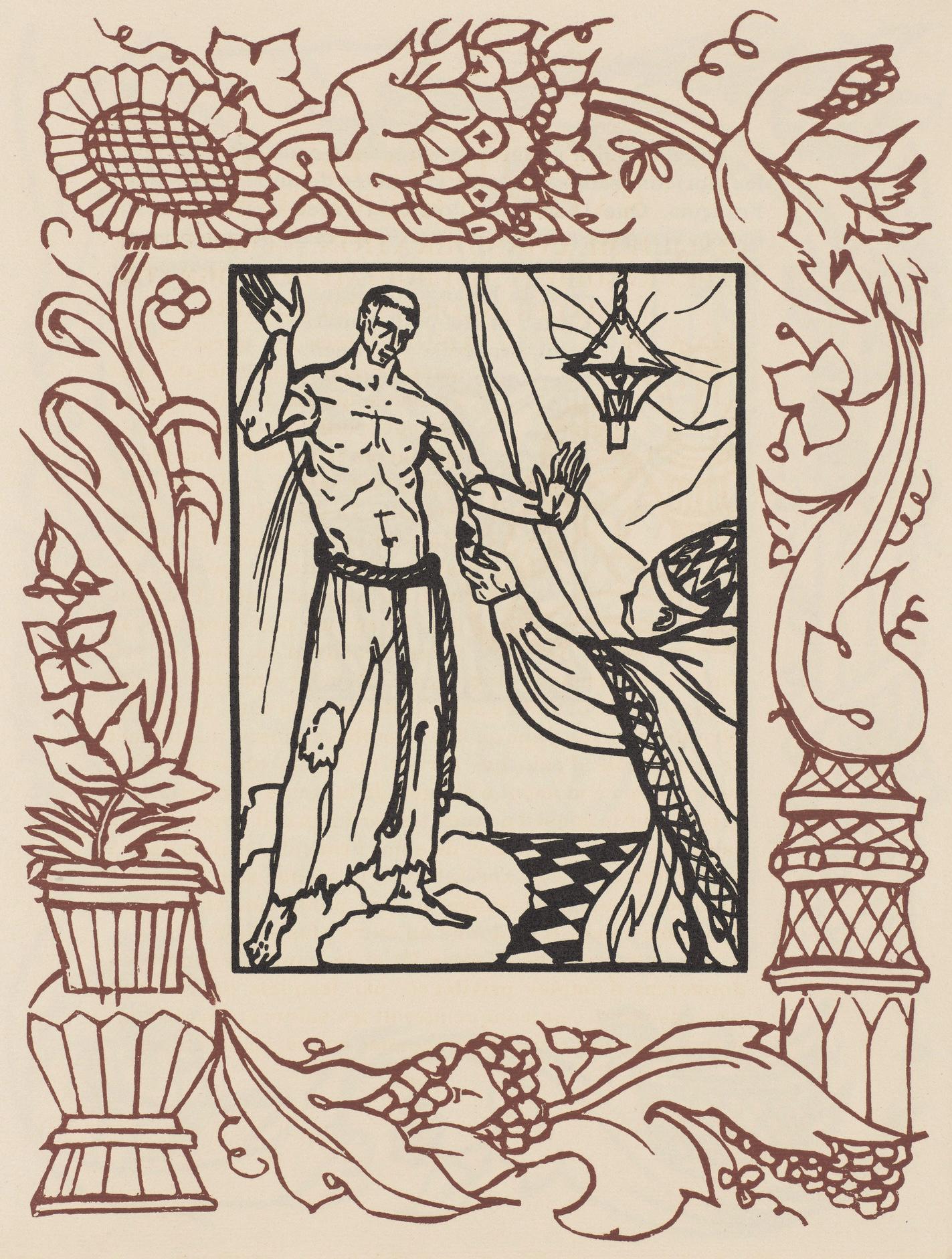 Émile Bernard, Composition (Morane, No. 100), Les Petites Fleurs de St. Françoise, Limited Edition Woodcut