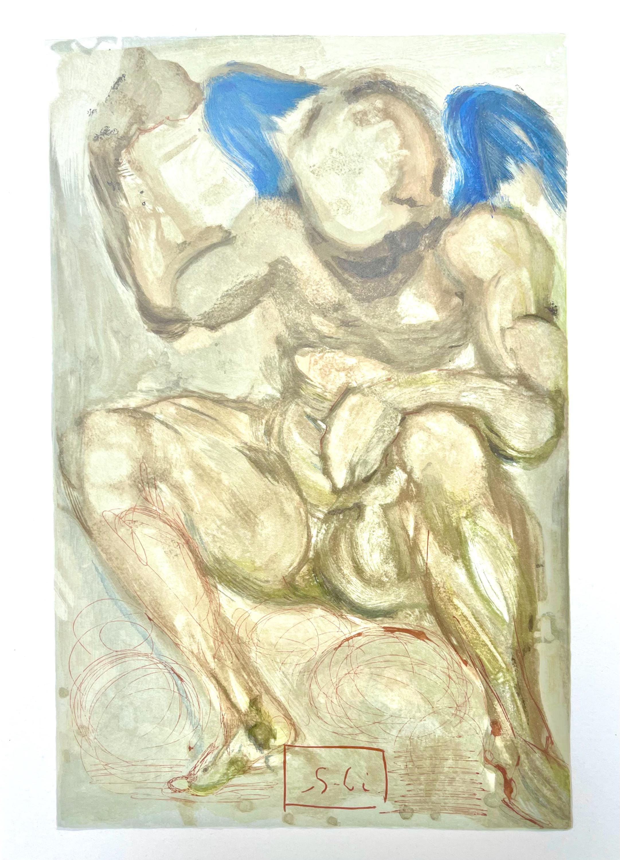 Salvador Dali, Fegefeuer XV (Field 189-200; Michler/Löpsinger 1039-1138), Die Göttliche Komödie, Signed, Limited Edition Woodcut
