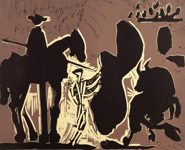 Pablo Picasso, Before the goading of the Bull (Orozco 214), Grabados al linóleo, Limited Edition Linocut