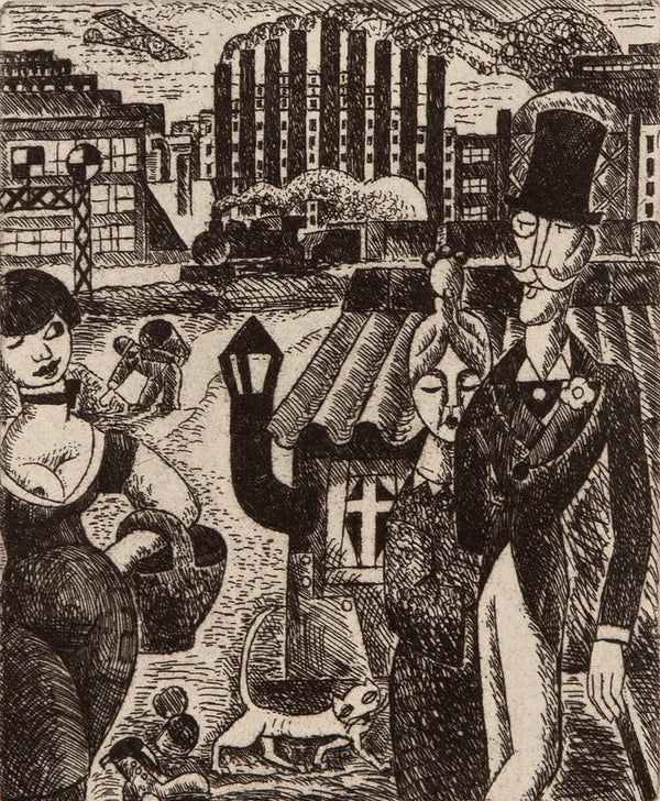 Marcel Gromaire, Composition, Vers un monde volage, Limited Edition Etching