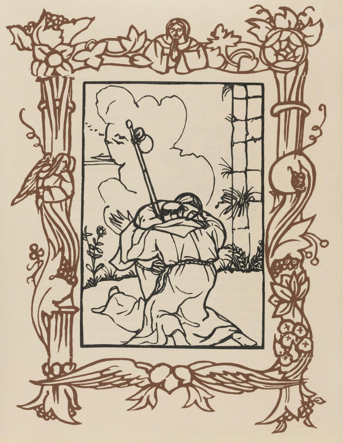 Émile Bernard, Composition (Morane, No. 100), Les Petites Fleurs de St. Françoise, Limited Edition Woodcut