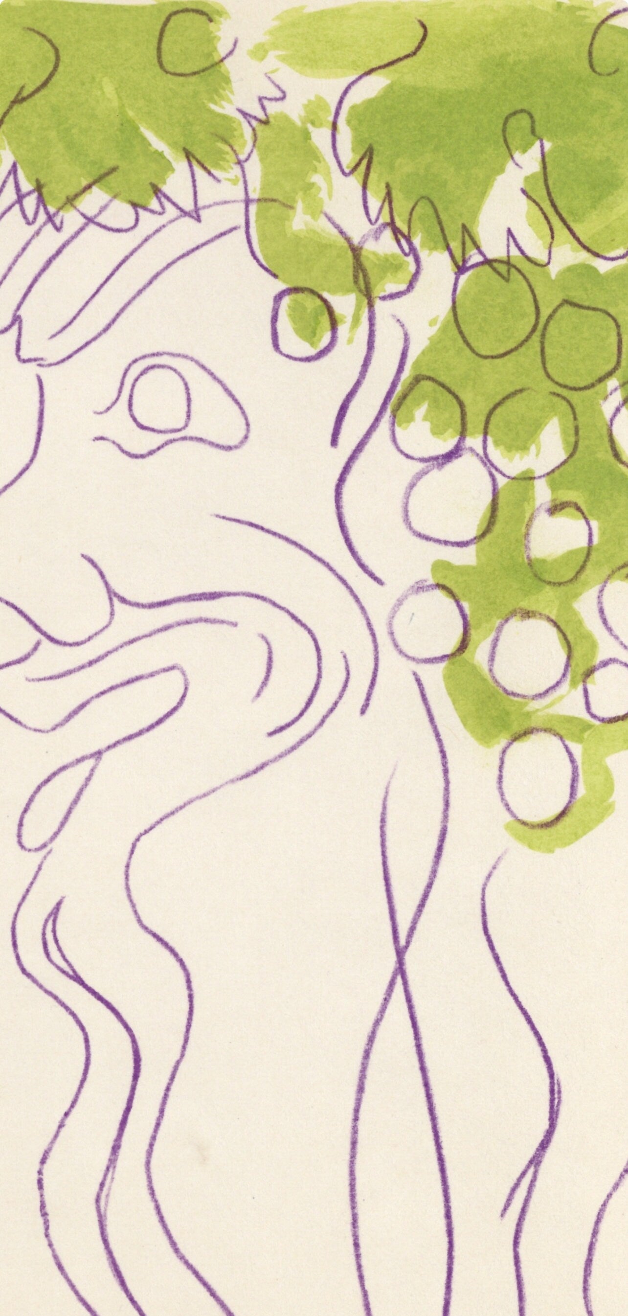 Jean Cocteau, Bacchante assise, Vins, Fleurs et Flammes, Limited Edition Lithograph