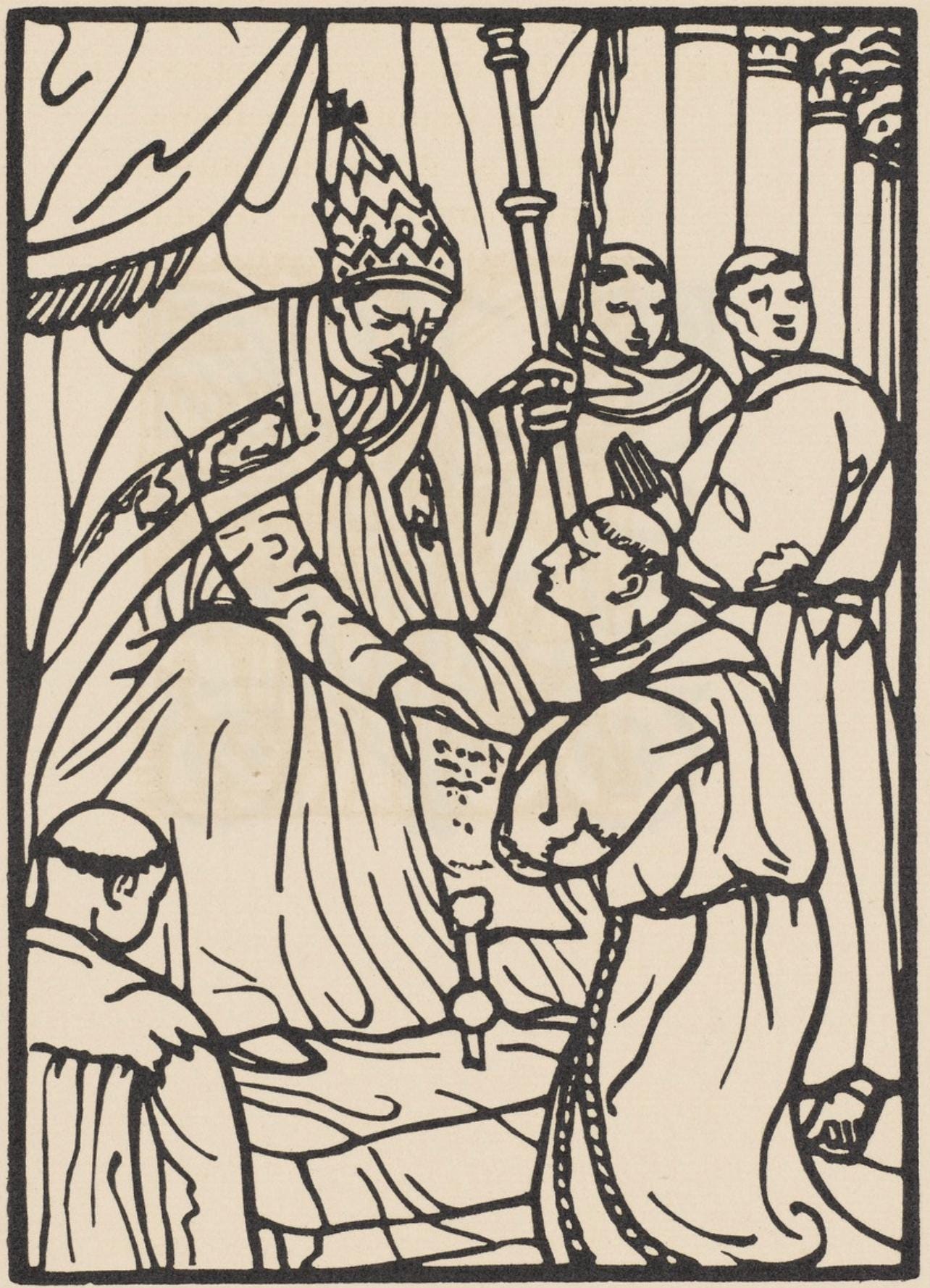 Émile Bernard, Composition (Morane, No. 100), Les Petites Fleurs de St. Françoise, Limited Edition Woodcut