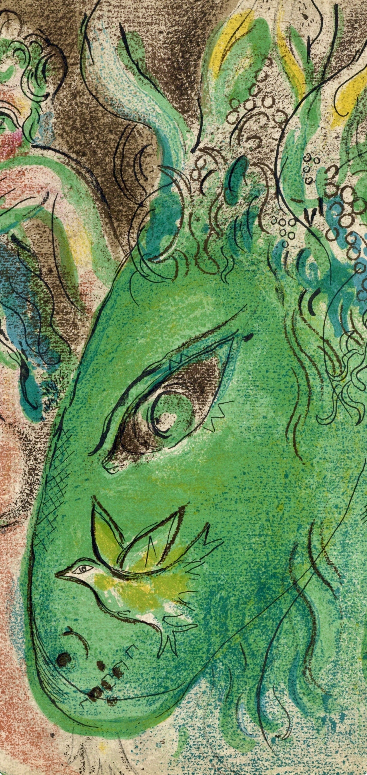 Marc Chagall, Paradise II (Mourlot 117-46; Cramer 25), Drawings from the Bible by Marc Chagall, Verve: Revue, Limited Edition Lithograph