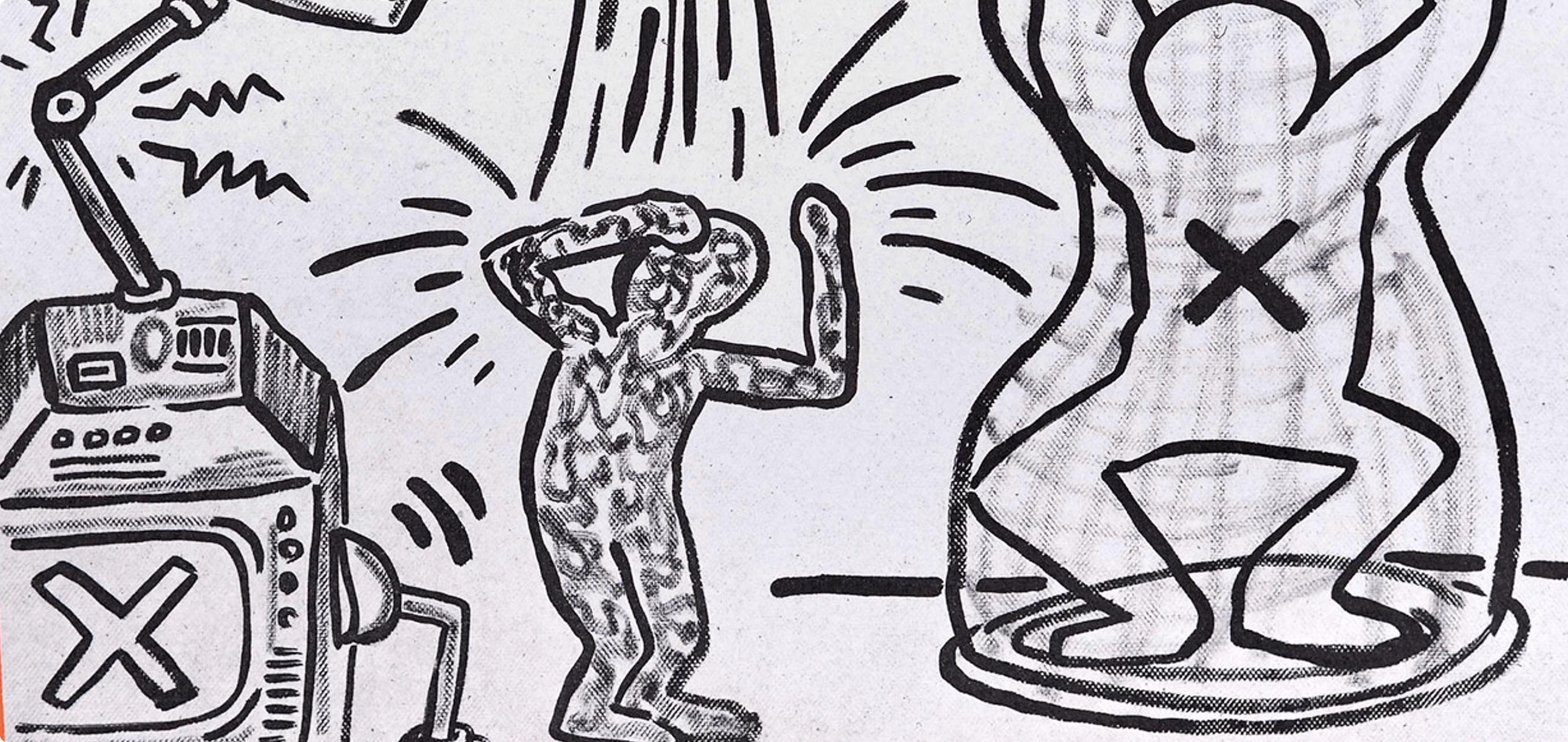 Keith Haring, Composition, Against All Odds, Limited Edition Lithograph