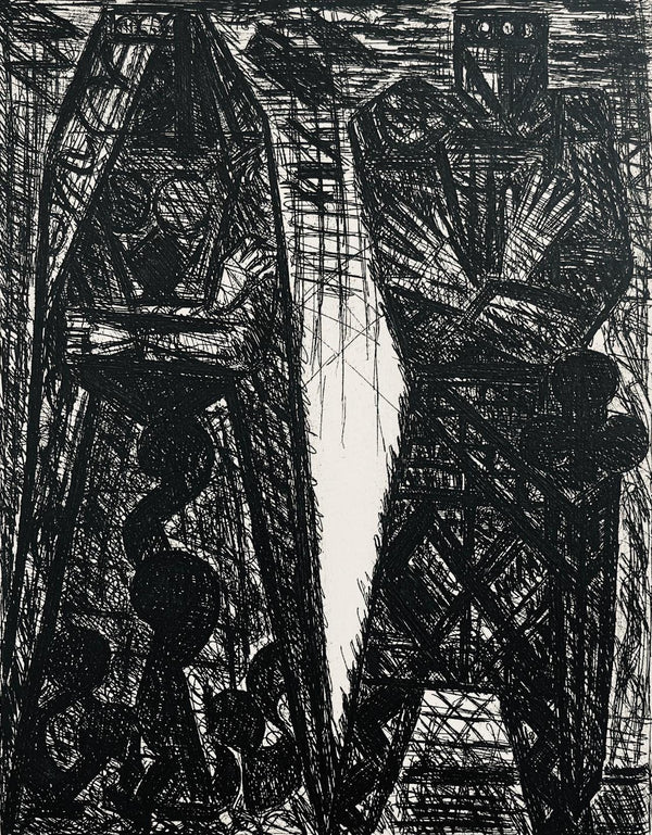 Marcel Gromaire, Le Complot, Scène VII, Shakespeare, Macbeth, Eaux-fortes de Gromaire, Limited Edition Etching