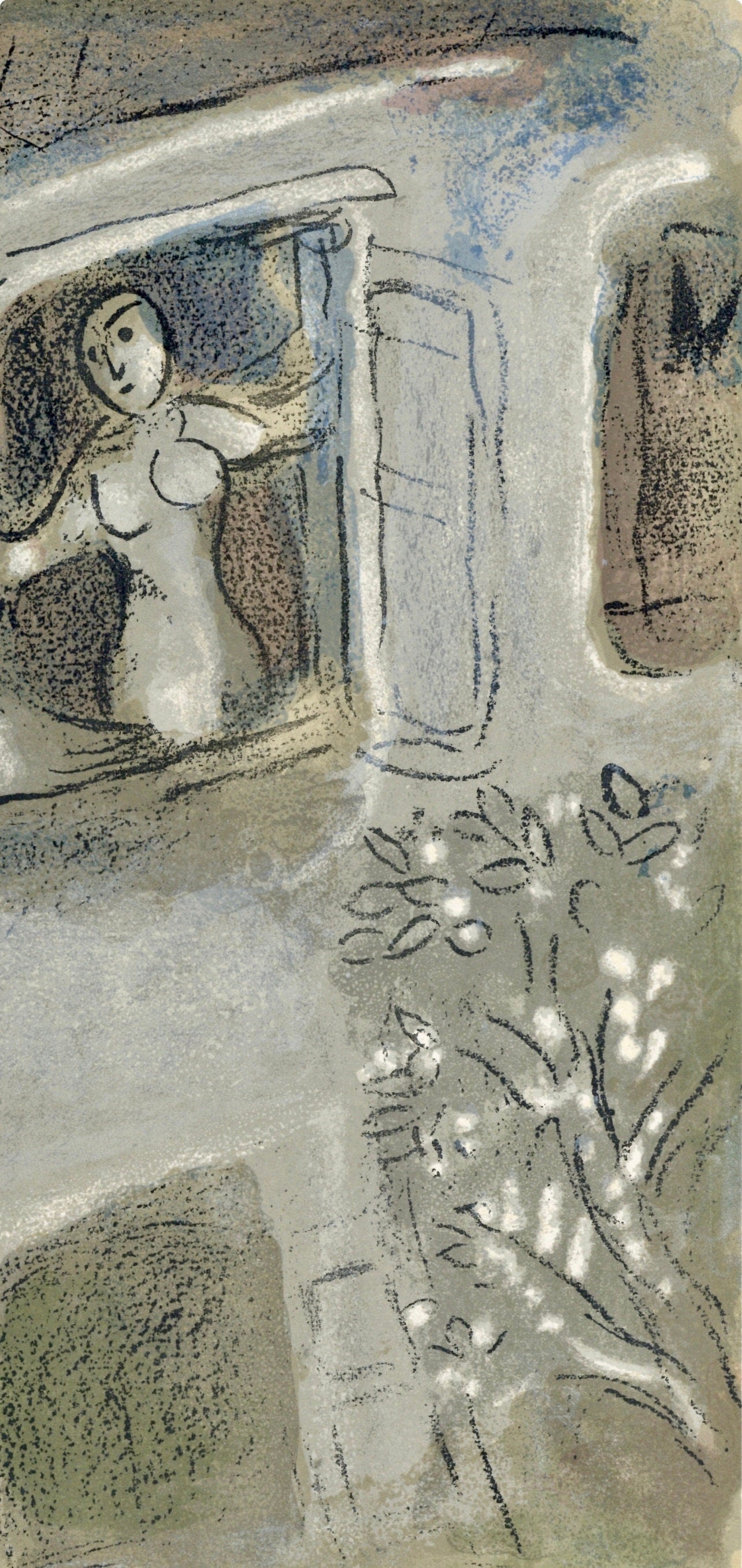 Marc Chagall, David (Mourlot 117-46; Cramer 25), Drawings from the Bible by Marc Chagall, Verve: Revue, Limited Edition Lithograph