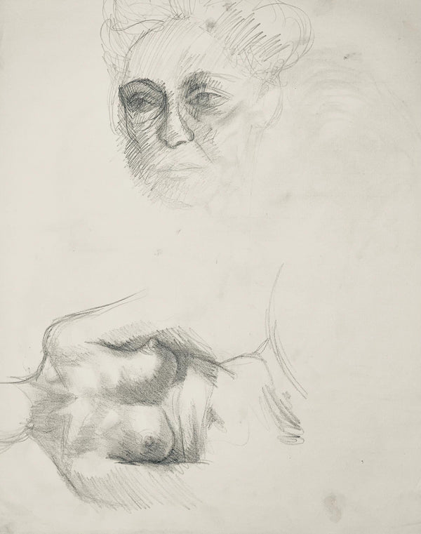 Ian Hornak, Renaissance Female Nude Figure Study, 1963, Original Drawing