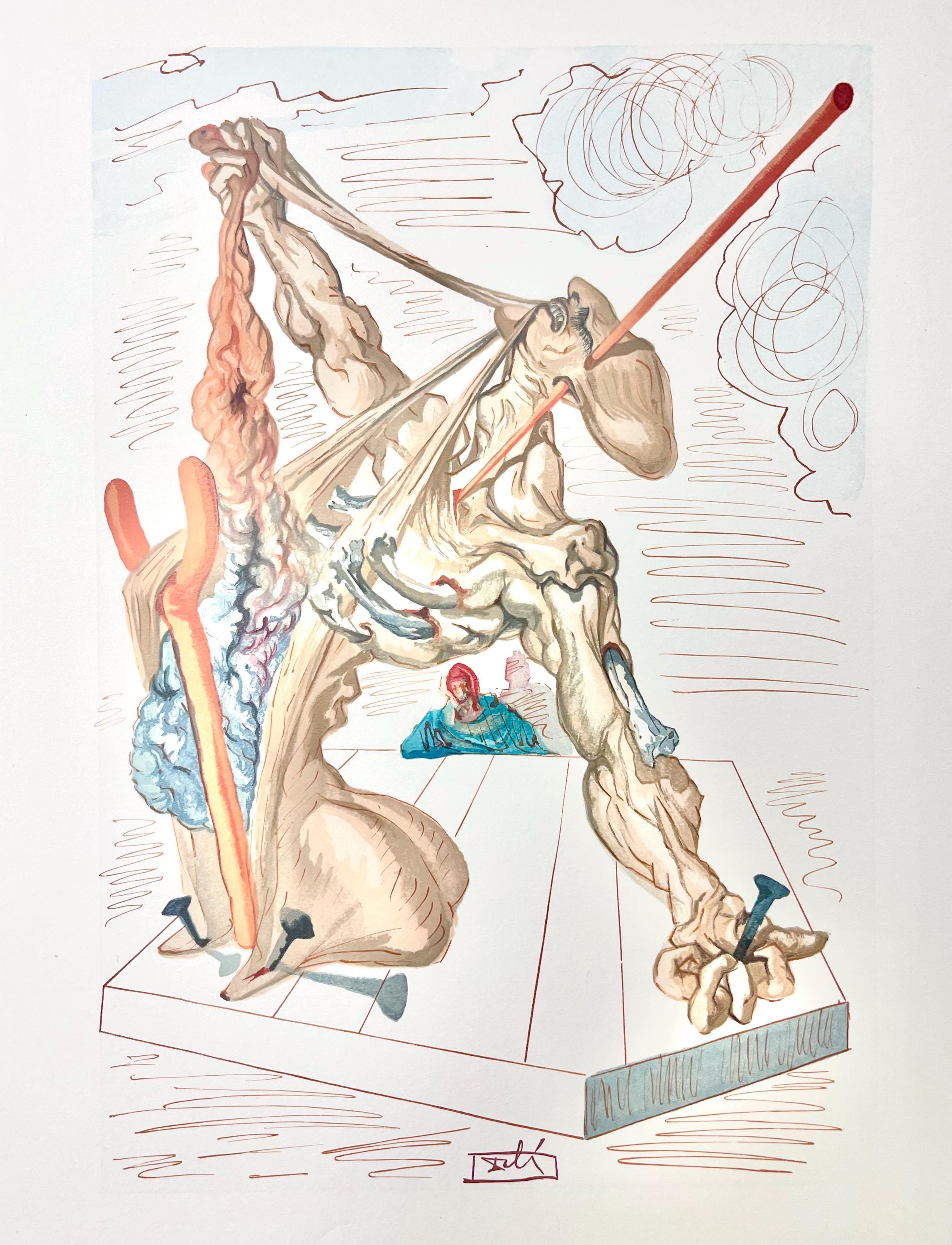 Salvador Dali, Hölle XXIX (Field 189-200; Michler/Löpsinger 1039-1138), Die Göttliche Komödie, Signed, Limited Edition Woodcut