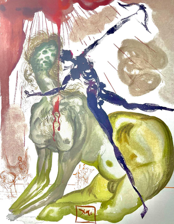 Salvador Dali, Hölle XII (Field 189-200; Michler/Löpsinger 1039-1138), Die Göttliche Komödie, Signed, Limited Edition Woodcut