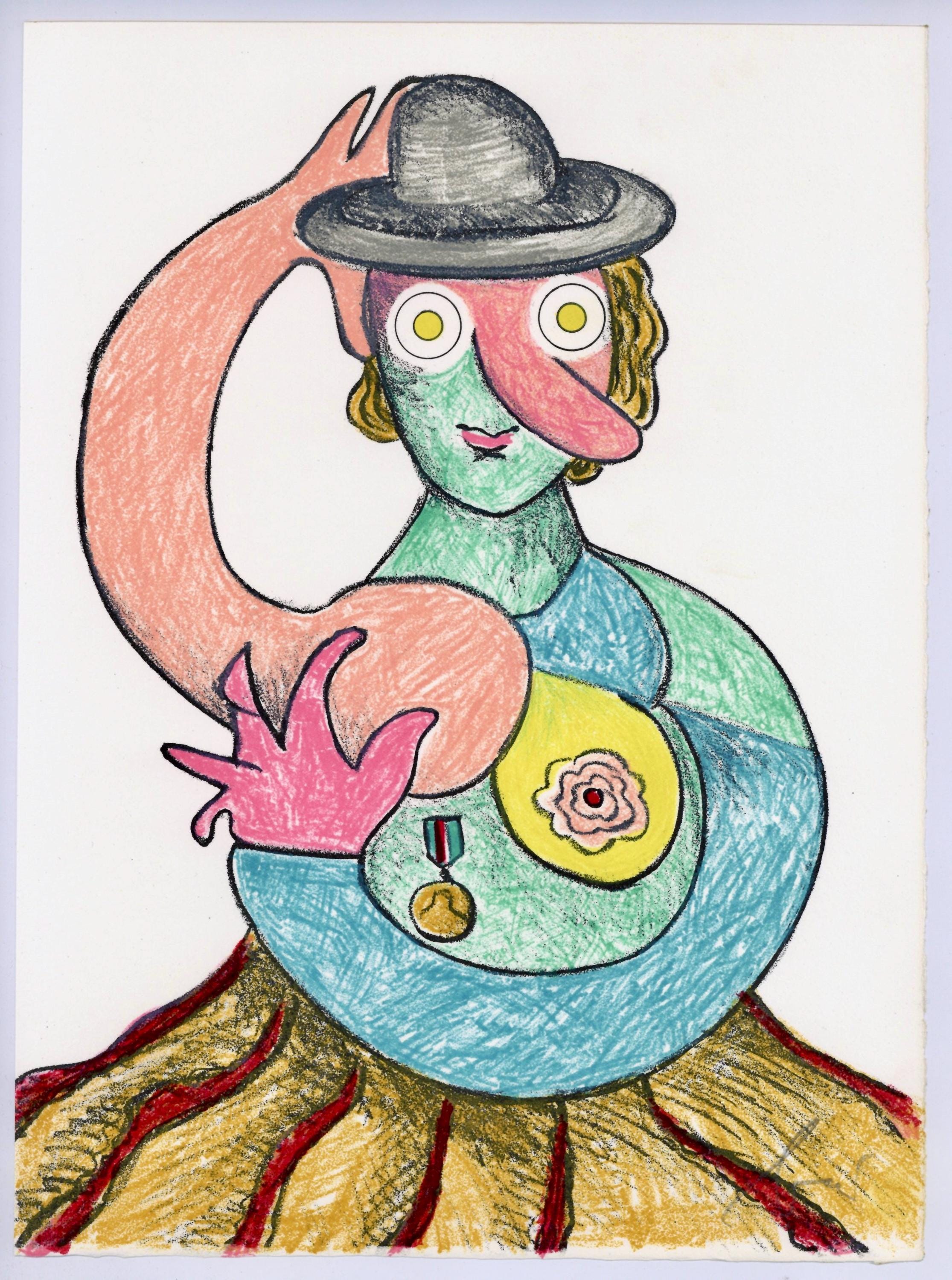 Enrico Baj, Composition, Variations sur l'imaginaire, Limited Edition Lithograph