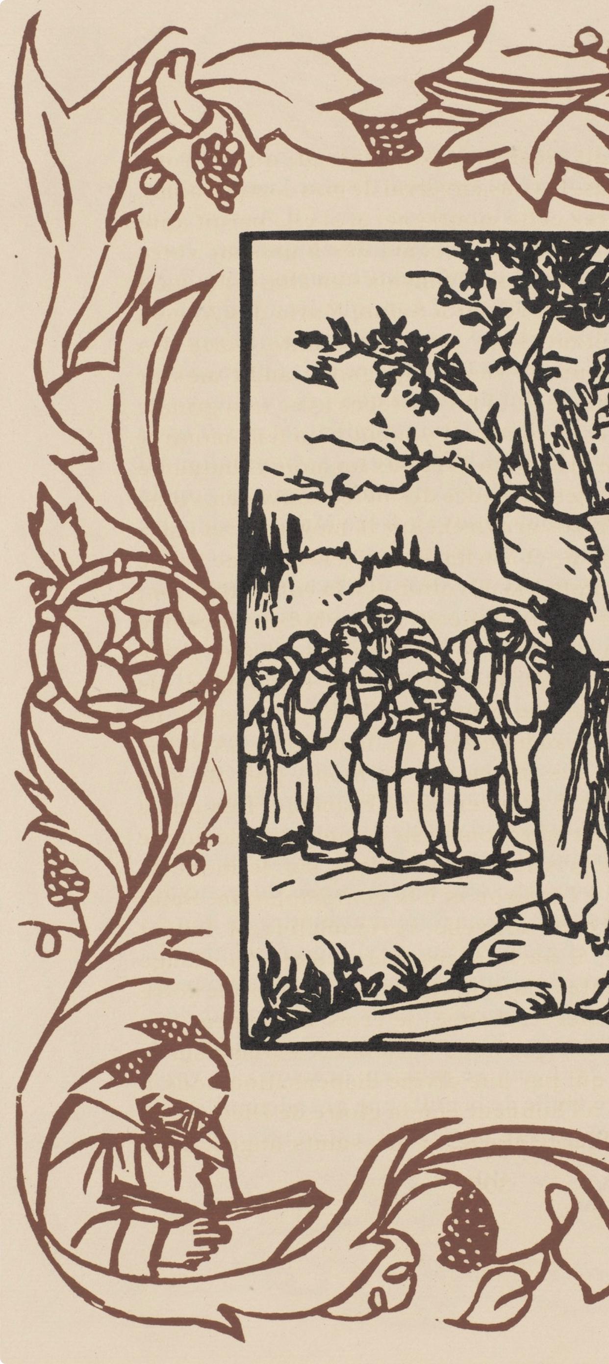 Émile Bernard, Composition (Morane, No. 100), Les Petites Fleurs de St. Françoise, Limited Edition Woodcut