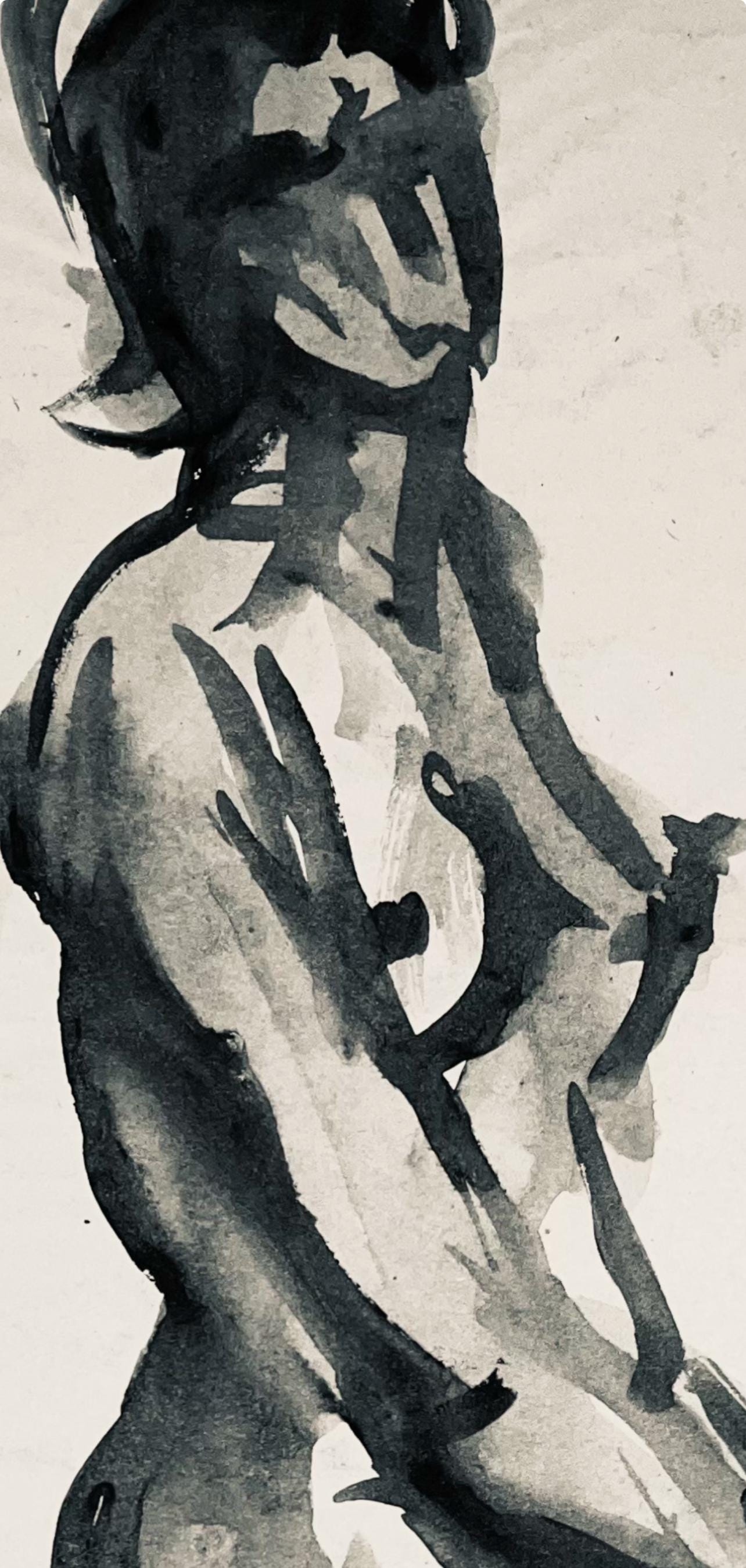 Ian Hornak, Renaissance Female Nude Figure Study, 1963, Original Drawing
