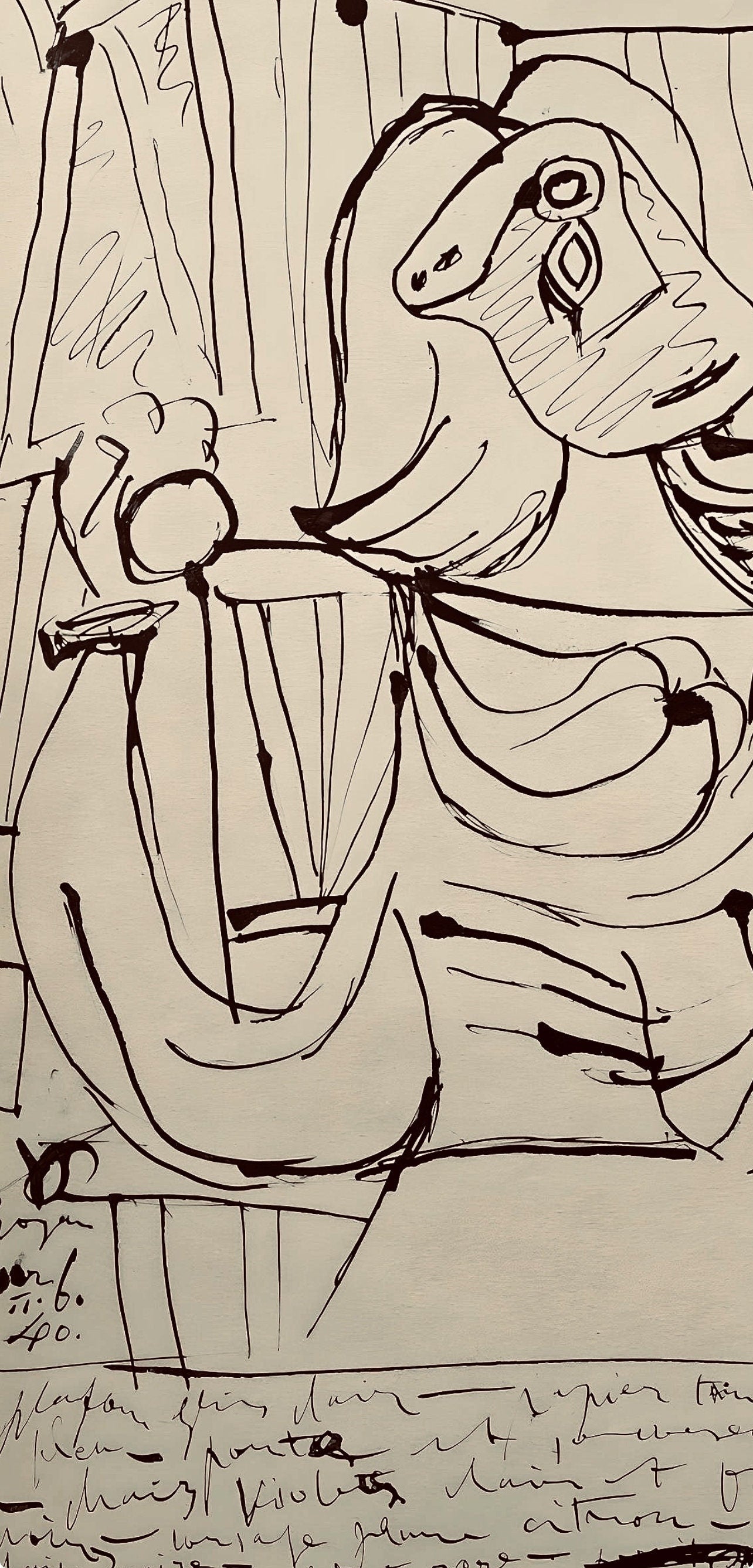 Pablo Picasso, Composition, Carnet de dessins de Picasso, Cahiers d’Art, Limited Edition Lithograph