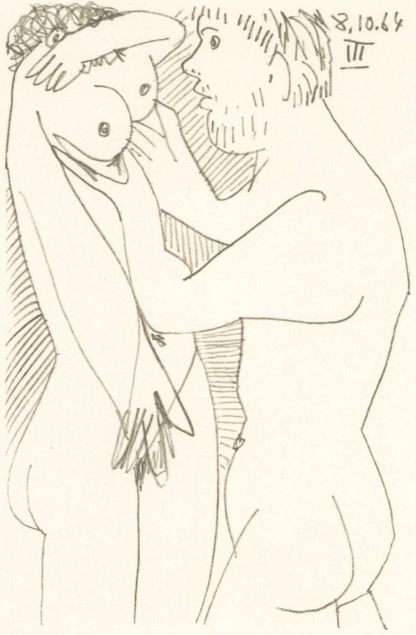 Pablo Picasso, Composition, Le Goût du Bonheur (Cramer 148; Bloch 2013), Limited Edition Mixed Media Lithograph
