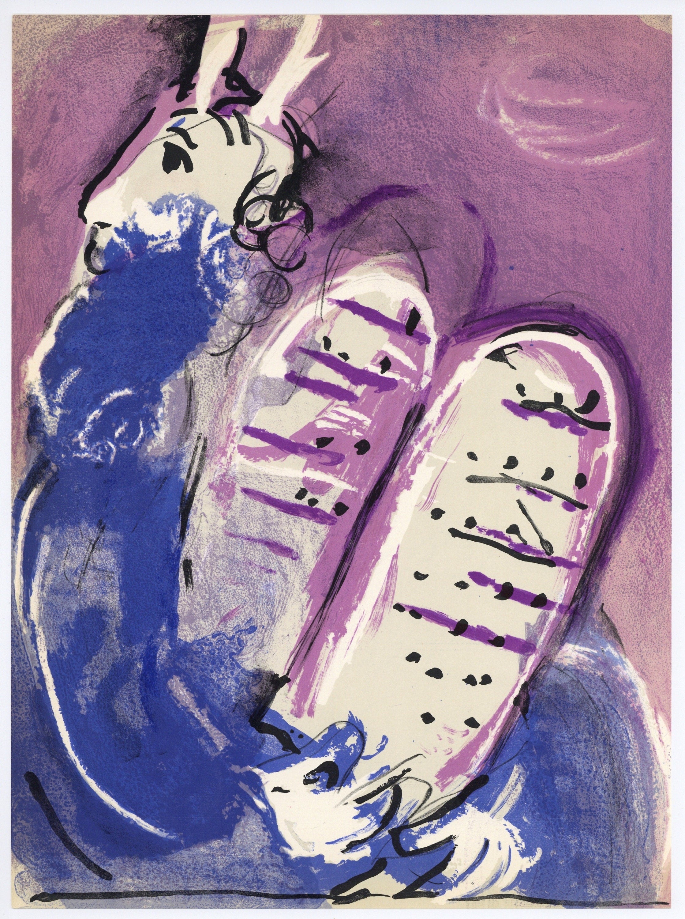 Marc Chagall, Moses I (Mourlot 117-46; Cramer 25), Drawings from the Bible by Marc Chagall, Verve: Revue, Limited Edition Lithograph