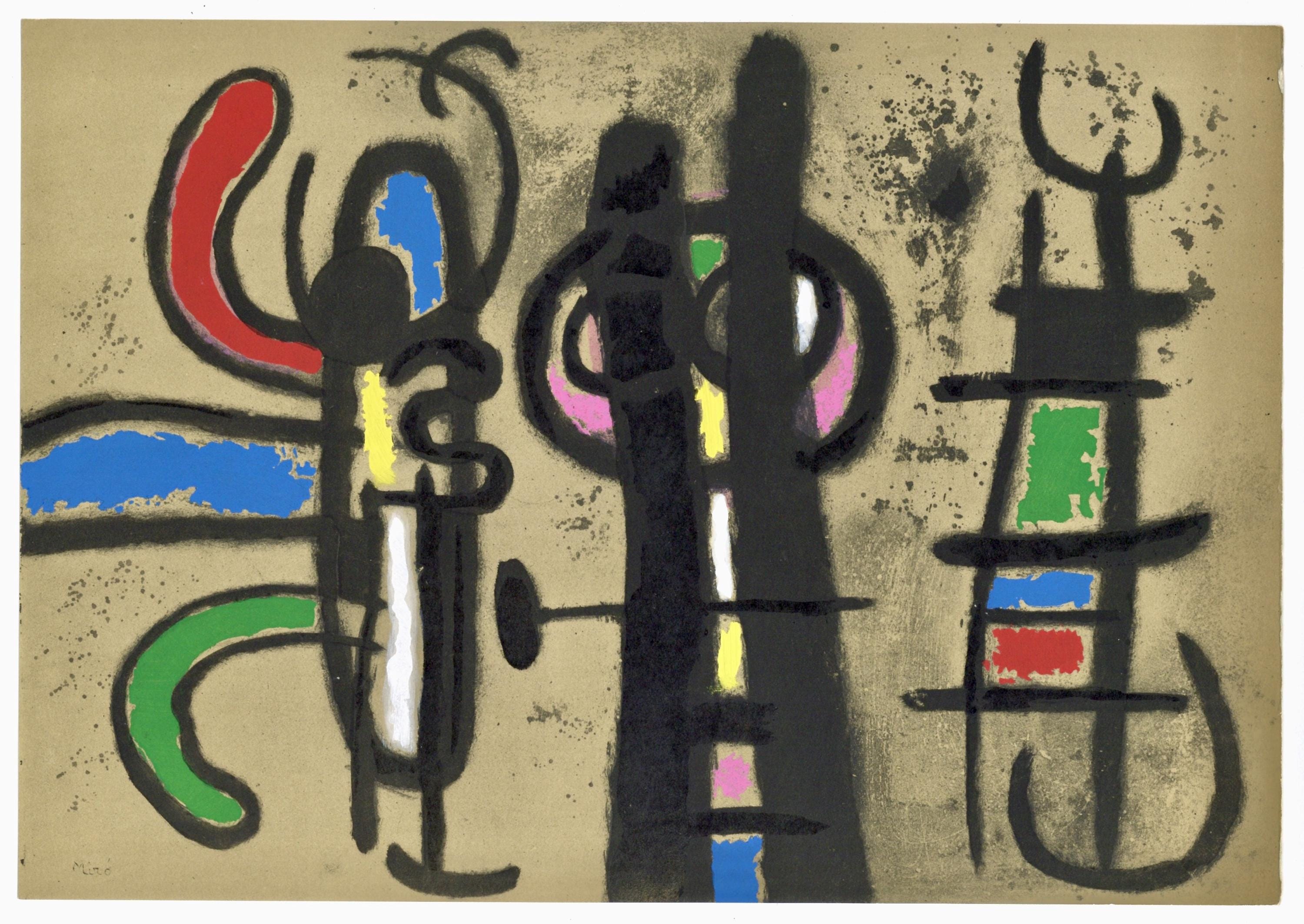 Joan Miró, Composition (Cramer 103; Mourlot 382-383), Miró Cartones 1956-1965, Limited Edition Lithograph