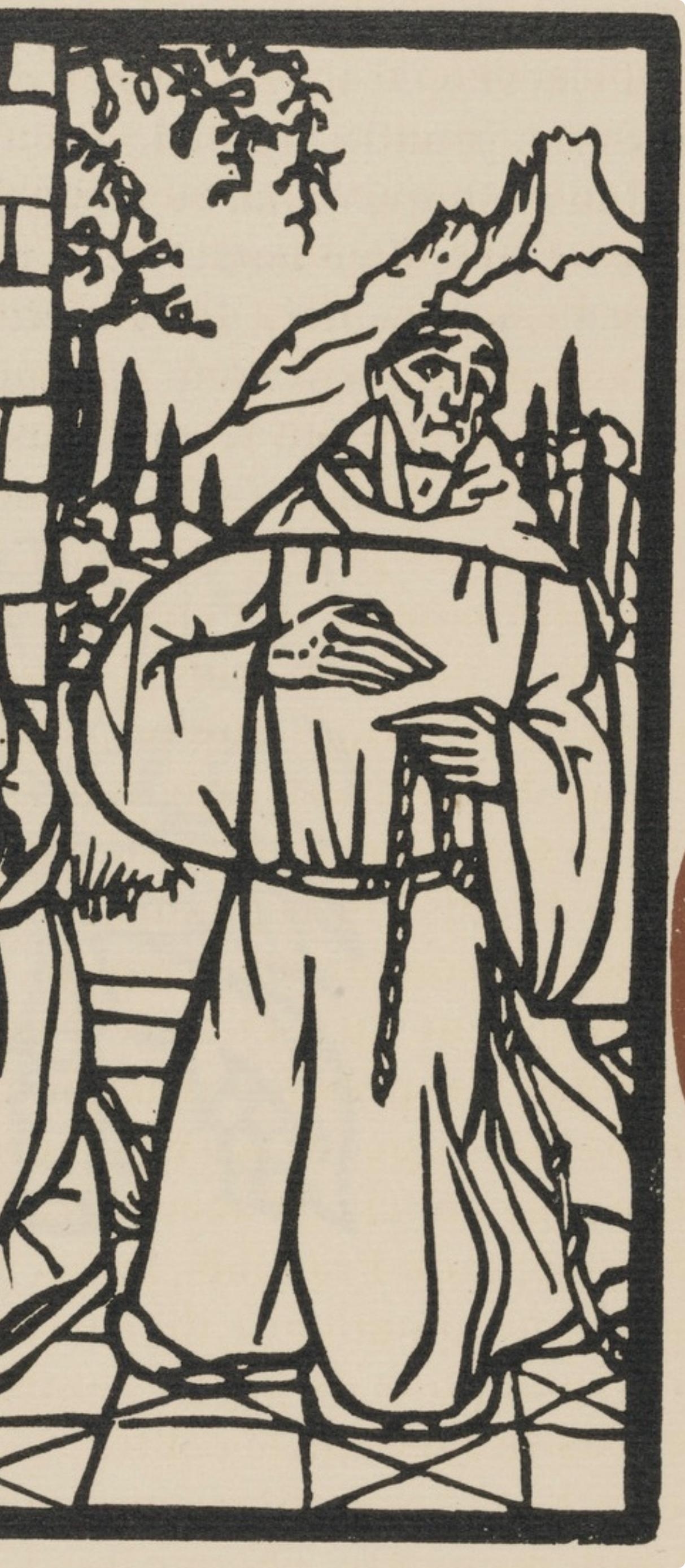 Émile Bernard, Composition (Morane, No. 100), Les Petites Fleurs de St. Françoise, Limited Edition Woodcut