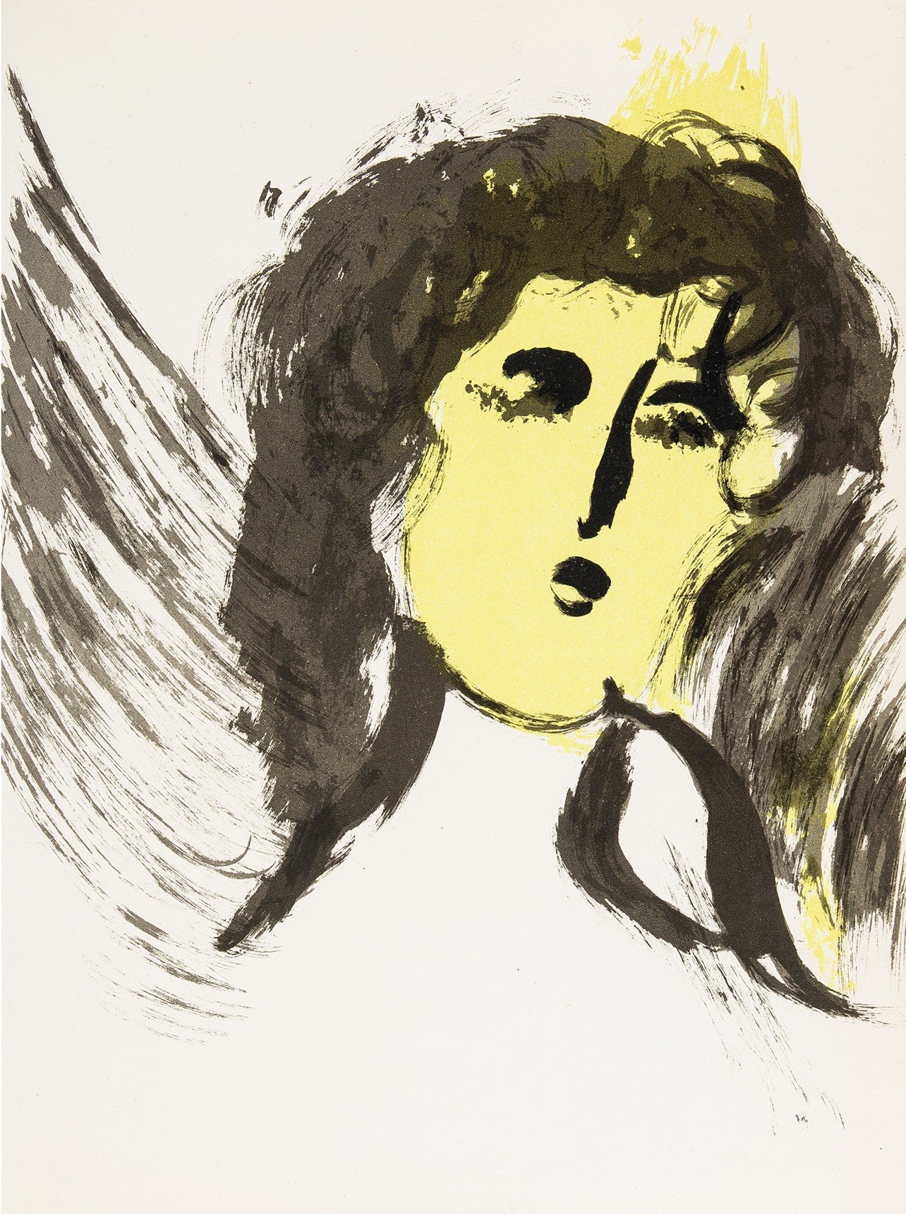 Marc Chagall, Angel (Mourlot 117-46; Cramer 25), Drawings from the Bible by Marc Chagall, Verve: Revue, Limited Edition Lithograph