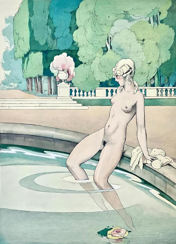 Umberto Brunelleschi, Composition, La Leçon d'amour dans un parc, Limited Edition Lithograph