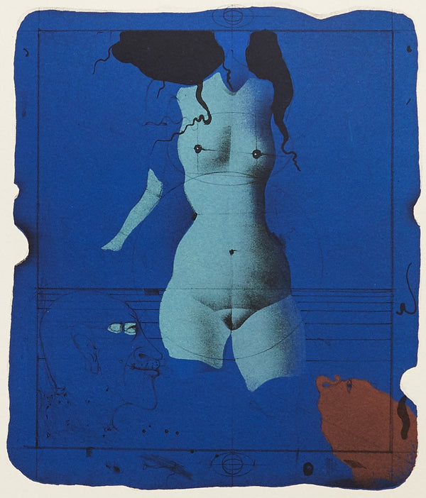 Paul Wunderlich, Torso sur une pierre bleu, Souvenirs et portraits d'artistes, Limited Edition Lithograph