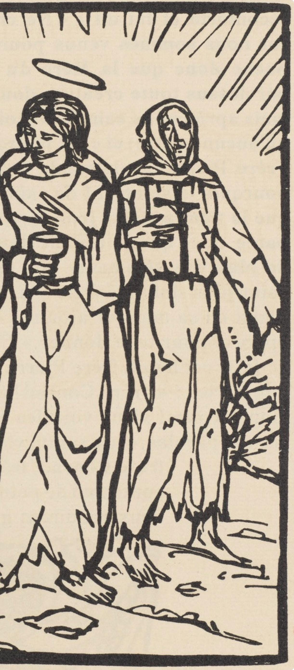 Émile Bernard, Composition (Morane, No. 100), Les Petites Fleurs de St. Françoise, Limited Edition Woodcut