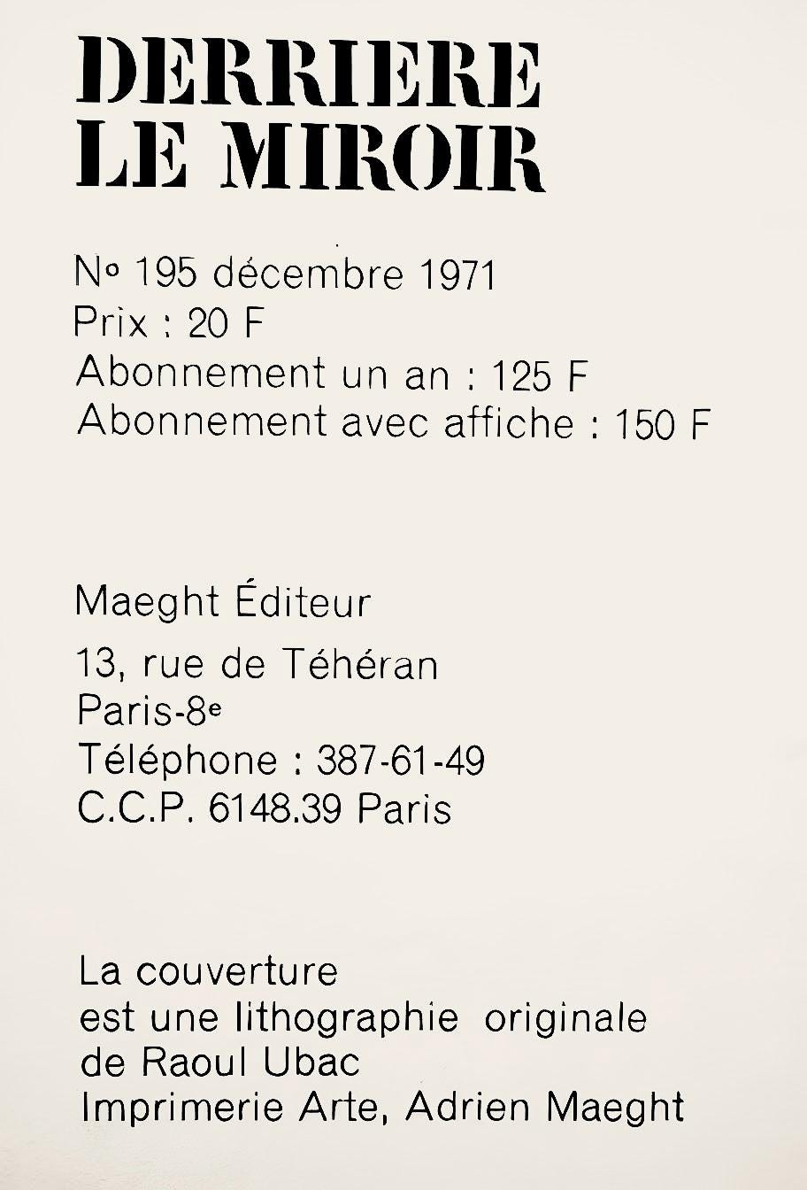 Raoul Ubac, Composition, Derrière le miroir, Limited Edition Lithograph