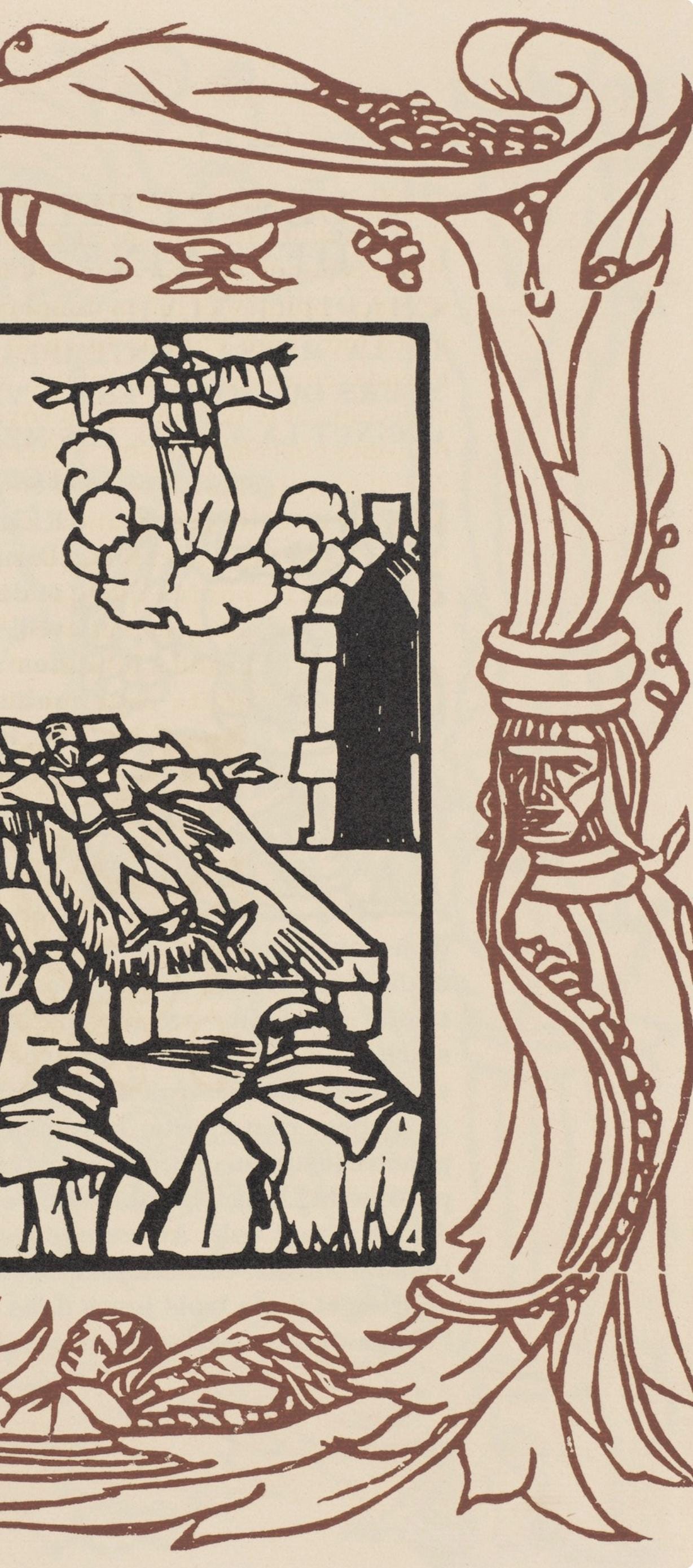 Émile Bernard, Composition (Morane, No. 100), Les Petites Fleurs de St. Françoise, Limited Edition Woodcut