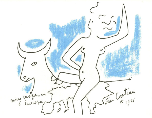 Jean Cocteau, Composition, Nous croyons en l'Europe, Limited Edition Silkscreen