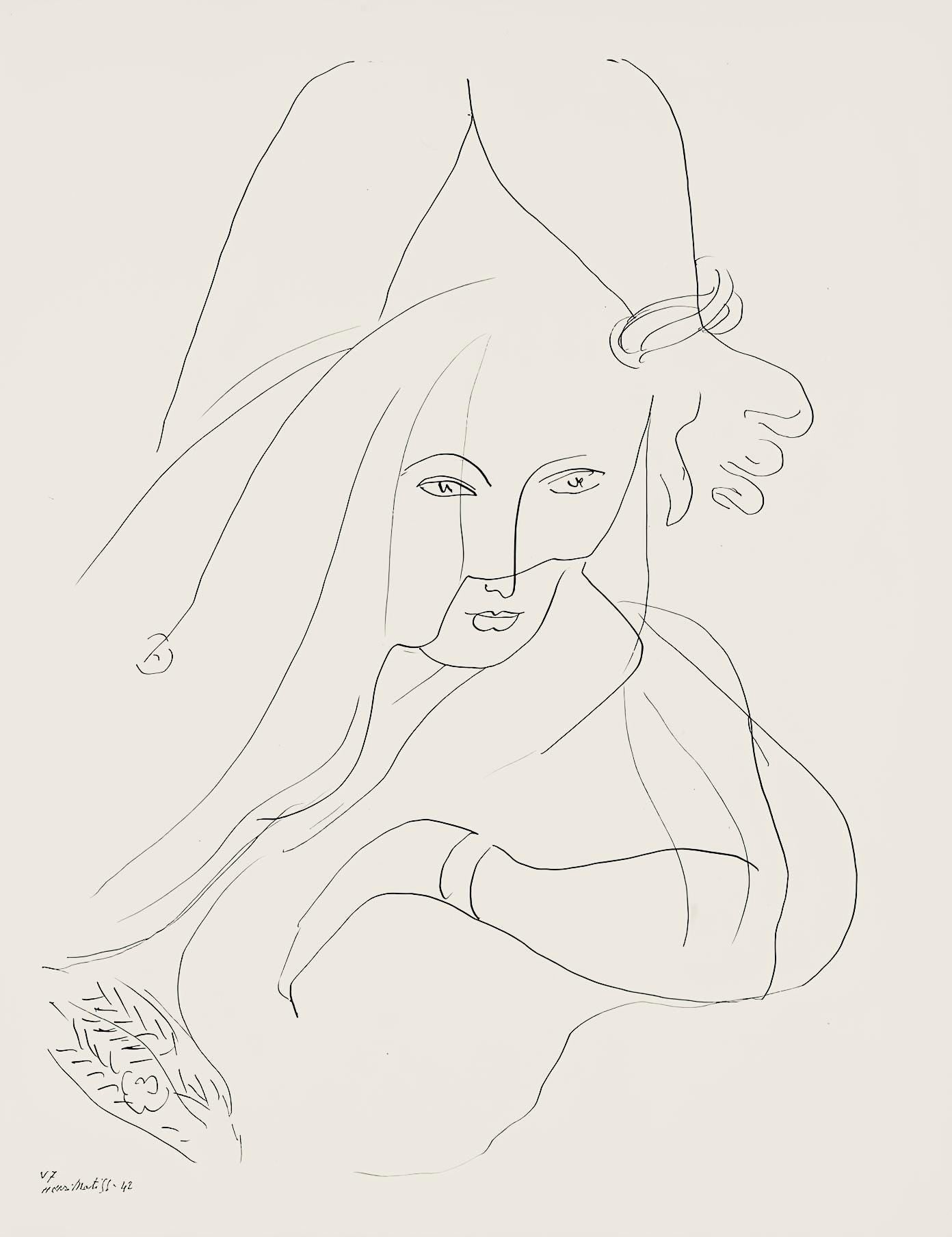 Henri Matisse, Série V, var. 7 (Duthuit 9), Henri Matisse, Dessins, Thèmes et variations, Limited Edition Lithograph