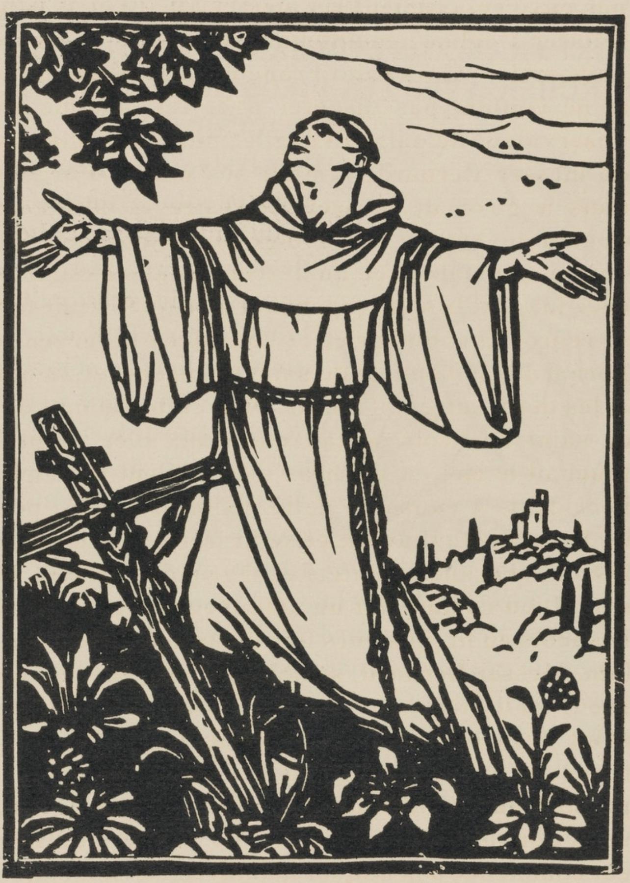 Émile Bernard, Composition (Morane, No. 100), Les Petites Fleurs de St. Françoise, Limited Edition Woodcut
