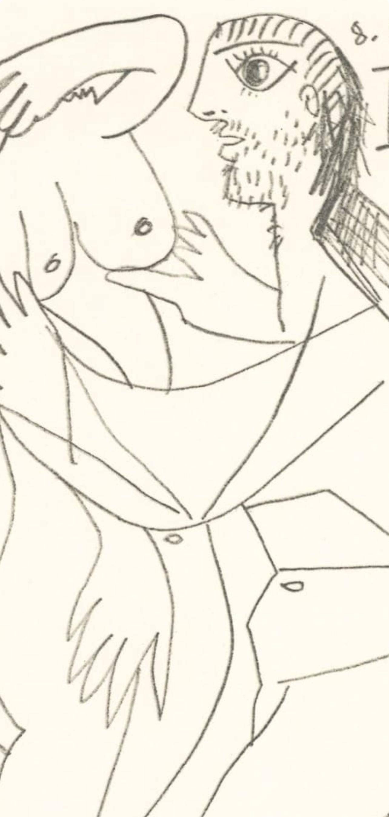 Pablo Picasso, Composition, Le Goût du Bonheur (Cramer 148; Bloch 2013), Limited Edition Mixed Media Lithograph