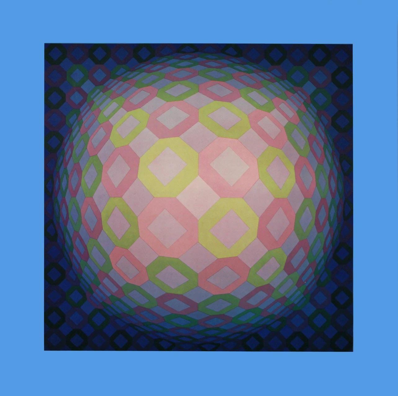Victor Vasarely, Composition, Octogone, Limited Edition Héliogravure