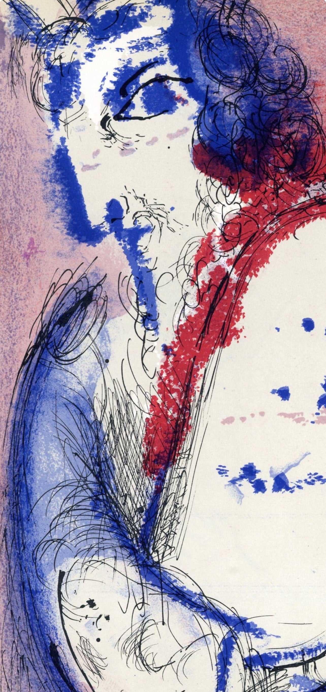Marc Chagall, Moses II (Mourlot 117-46; Cramer 25), Drawings from the Bible by Marc Chagall, Verve: Revue, Limited Edition Lithograph