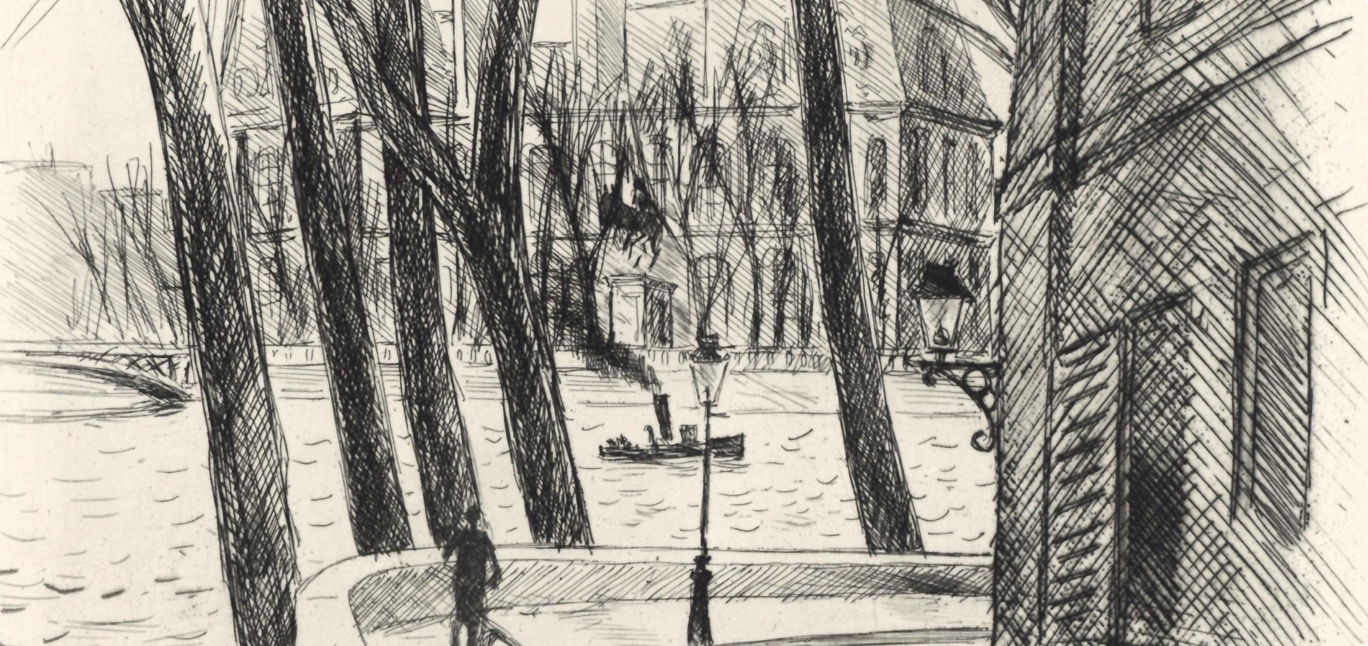 Robert Louis Antral, L'Hôtel de Ville, A La gloire à Paris, Limited Edition Etching