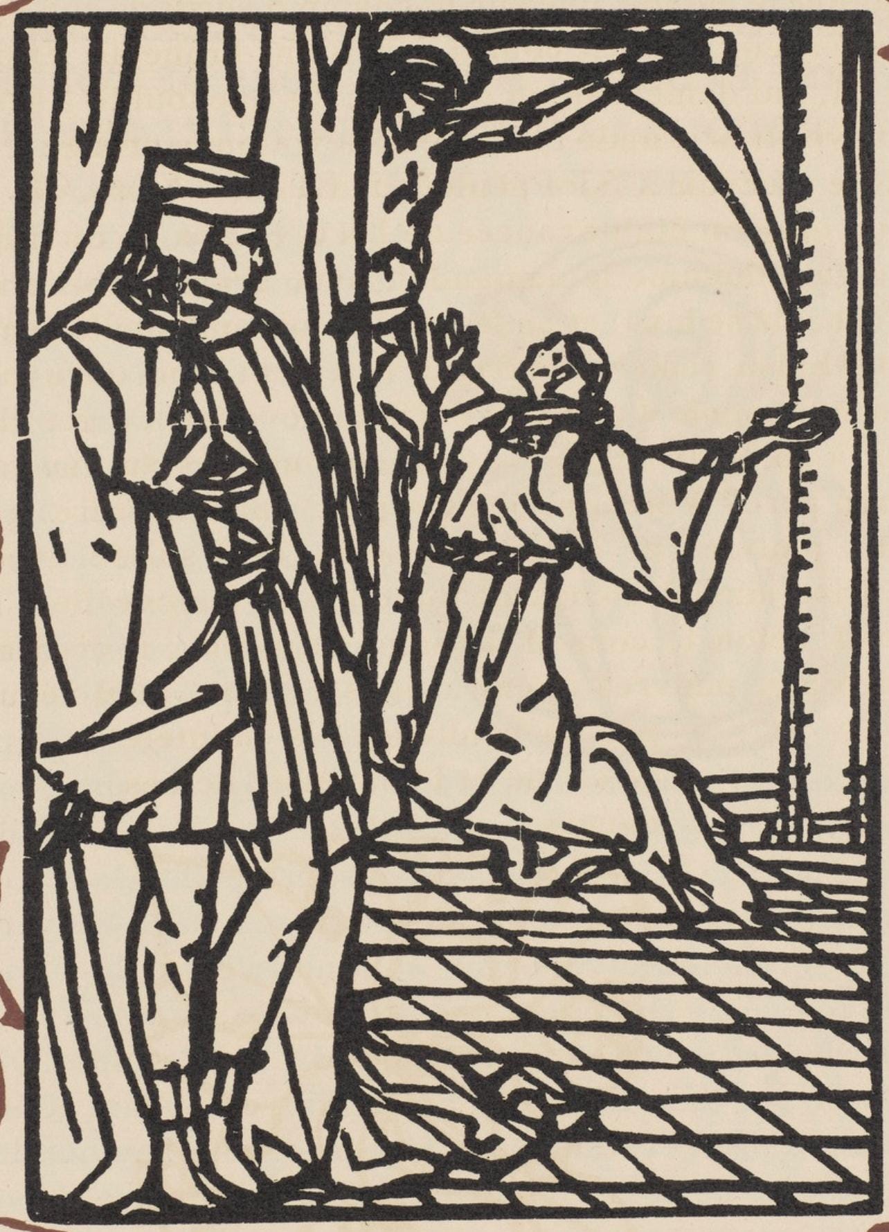 Émile Bernard, Composition (Morane, No. 100), Les Petites Fleurs de St. Françoise, Limited Edition Woodcut