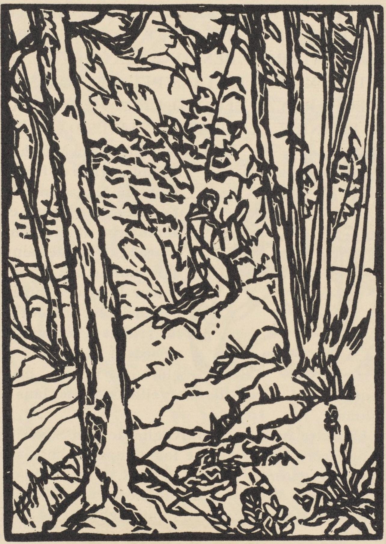 Émile Bernard, Composition (Morane, No. 100), Les Petites Fleurs de St. Françoise, Limited Edition Woodcut