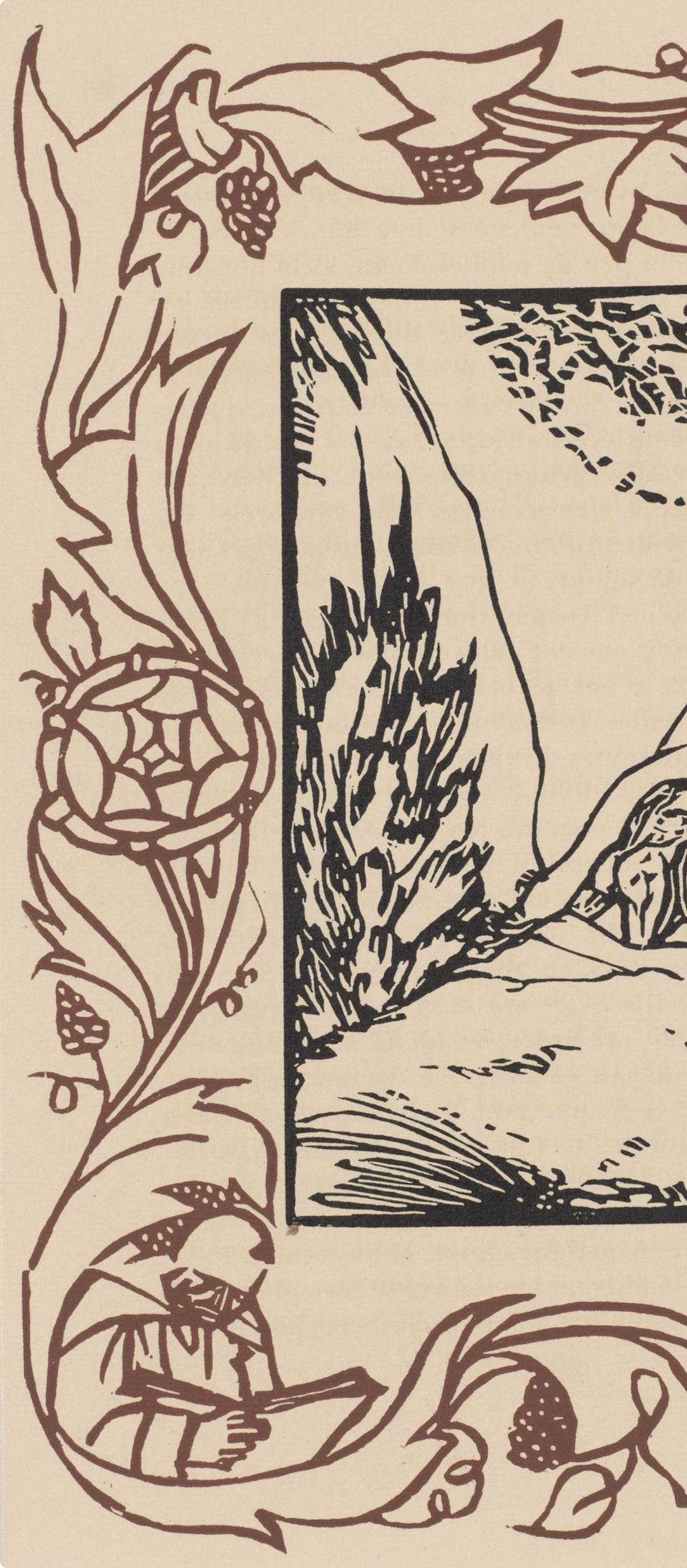 Émile Bernard, Composition (Morane, No. 100), Les Petites Fleurs de St. Françoise, Limited Edition Woodcut