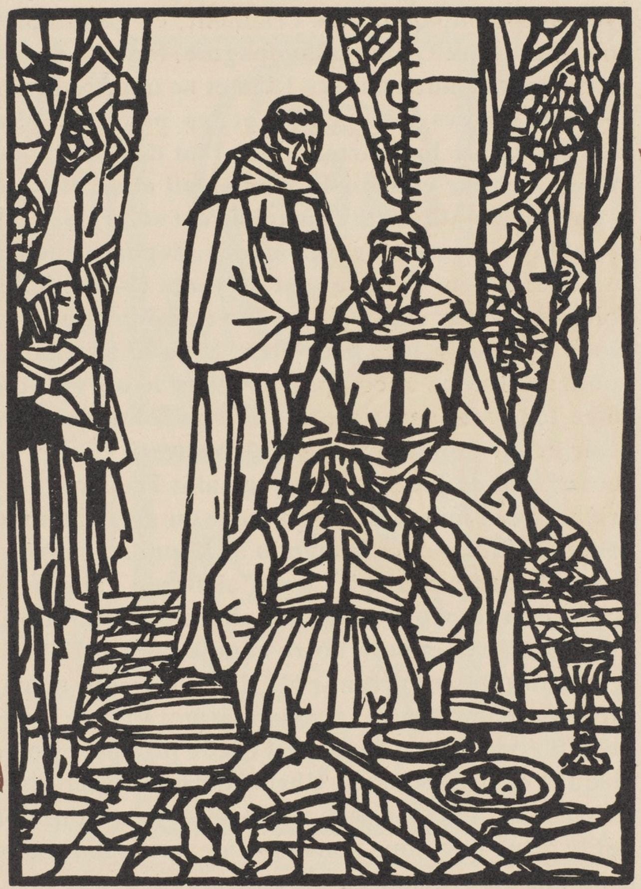 Émile Bernard, Composition (Morane, No. 100), Les Petites Fleurs de St. Françoise, Limited Edition Woodcut