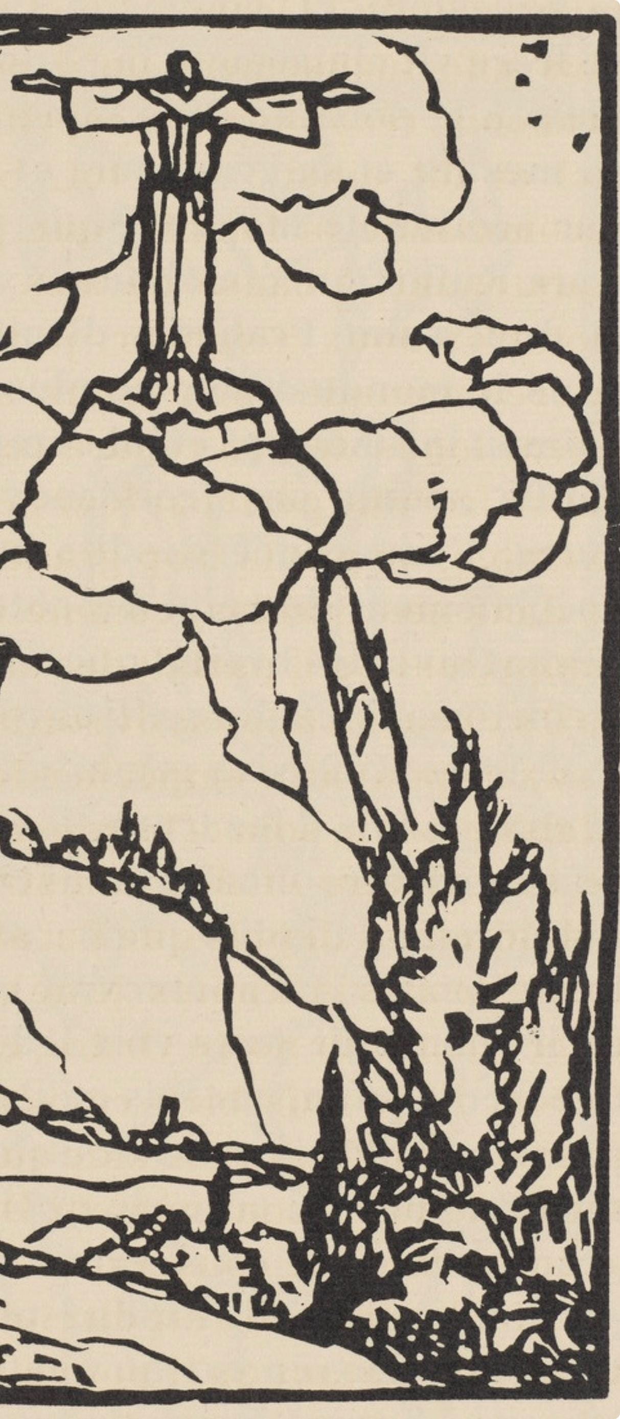 Émile Bernard, Composition (Morane, No. 100), Les Petites Fleurs de St. Françoise, Limited Edition Woodcut