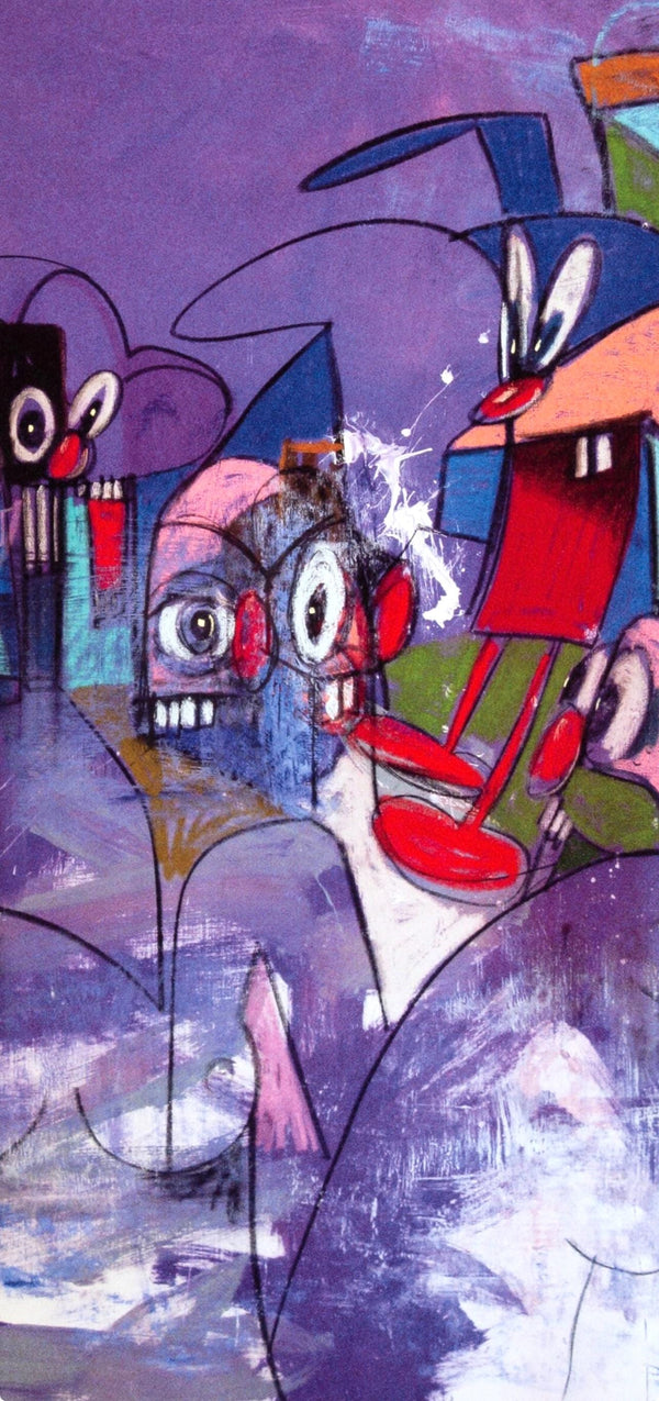 George Condo, Comic Relief, Drawing Paintings, Limited Edition Four Color Process Print