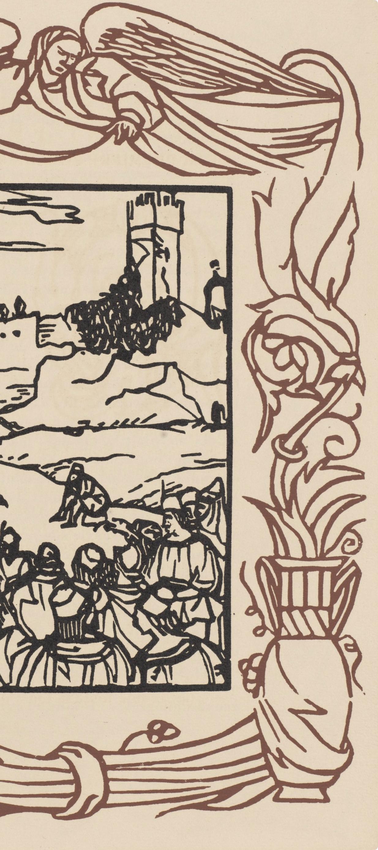 Émile Bernard, Composition (Morane, No. 100), Les Petites Fleurs de St. Françoise, Limited Edition Woodcut