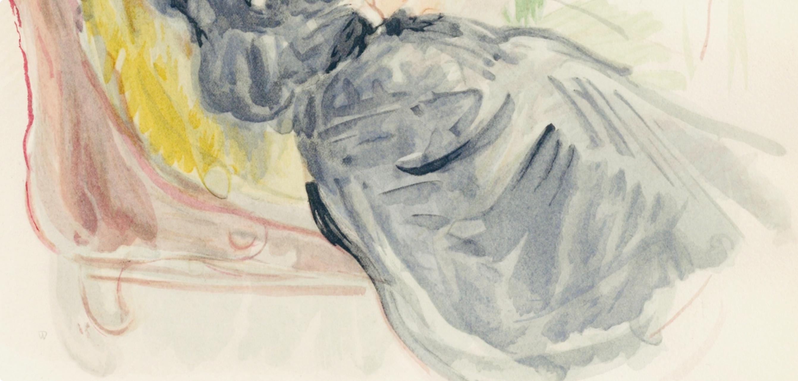 Berthe Morisot, Jeune Femme sur le sofa, Berthe Morisot Seize Aquarelles, Limited Edition Lithograph