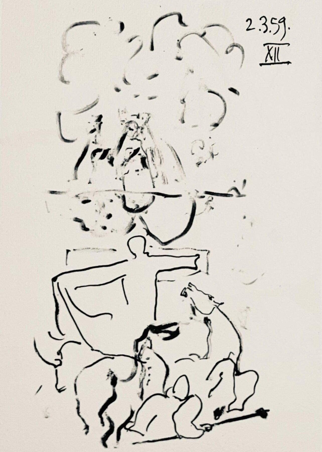 Pablo Picasso, Composition (Bloch 1276; Czwiklitzer 23), Toros y Toreros, Limited Edition Lithograph